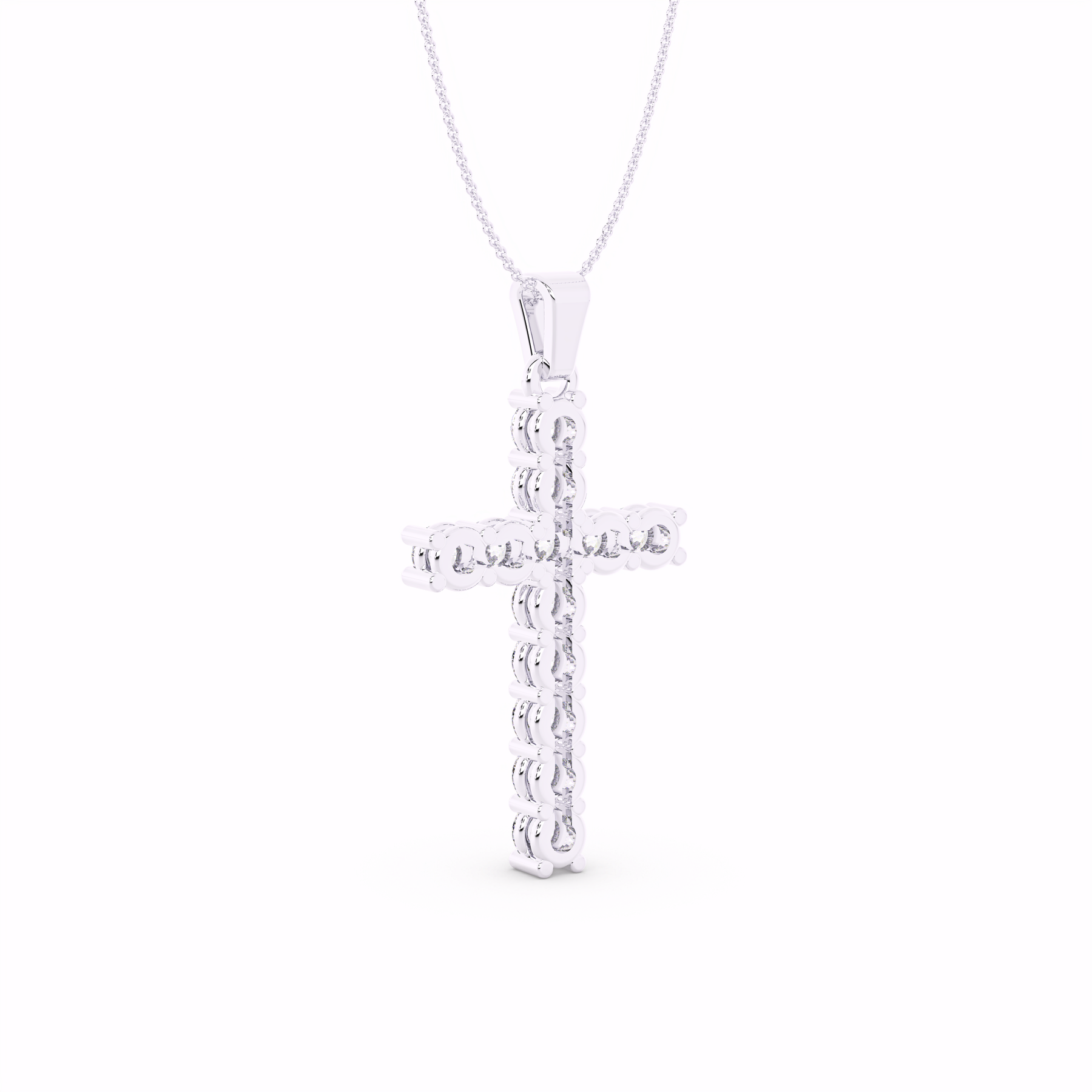 The Trace Diamond Cross Necklace