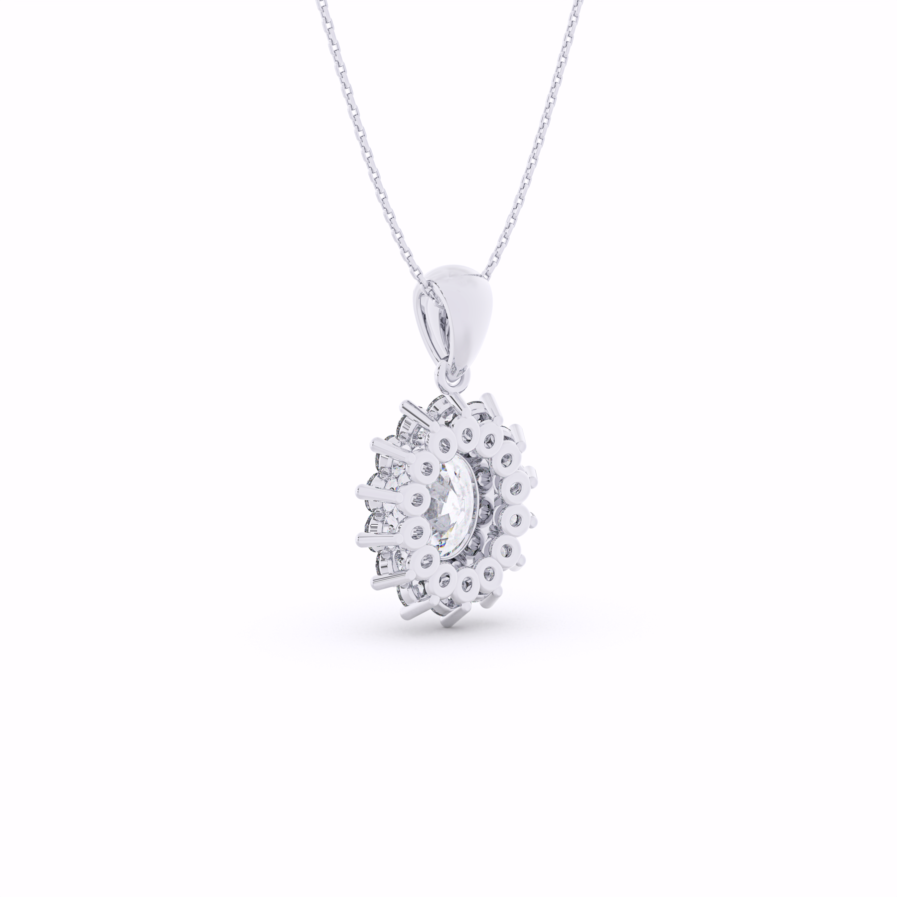 GRACE Lab-Grown Diamond Oval Halo Pendant