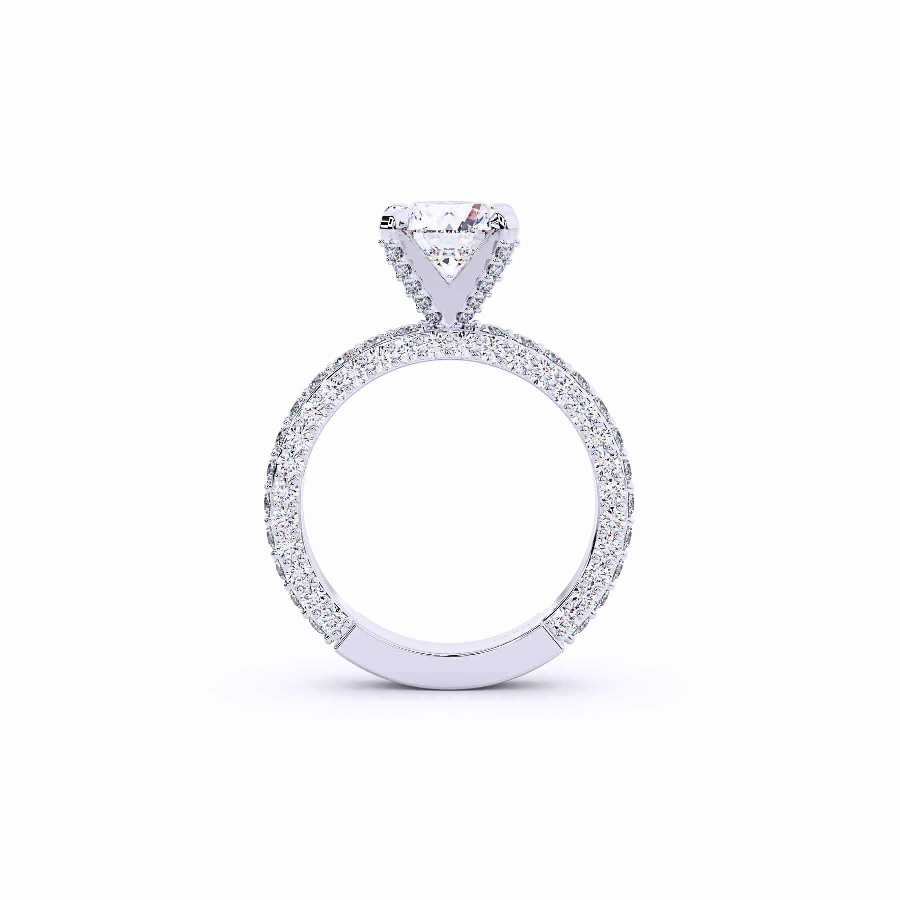 MANGUSTA Round Micro Pavé Solitaire Engagement Ring