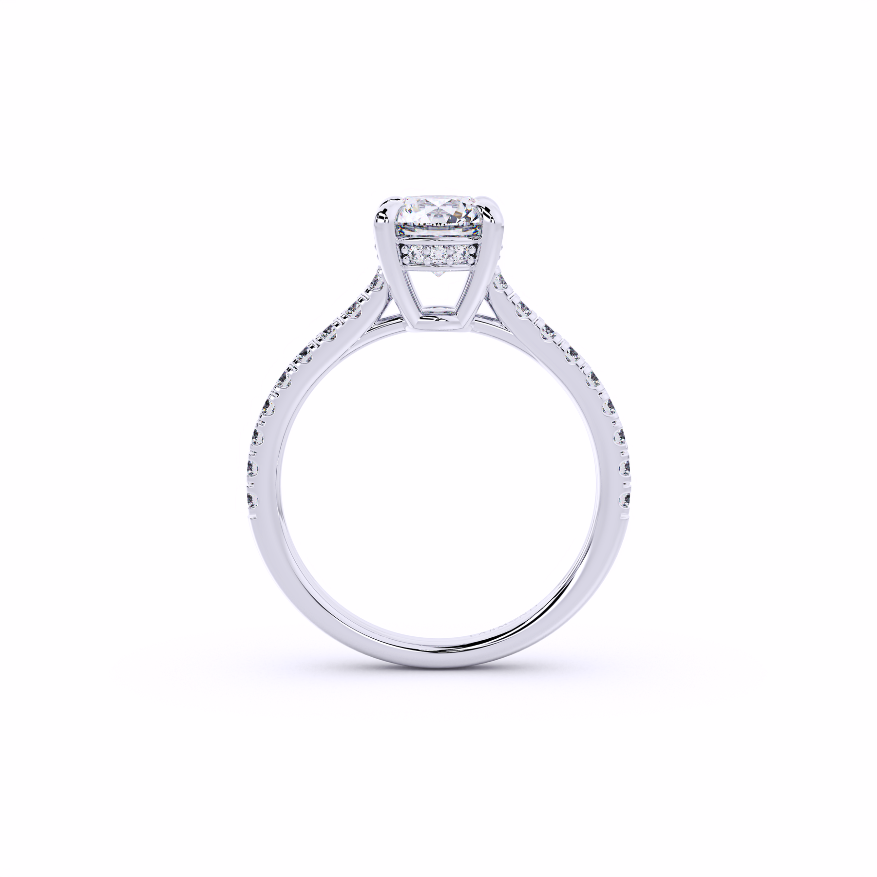 DUKE Round Cut Hidden Halo Engagement Rings