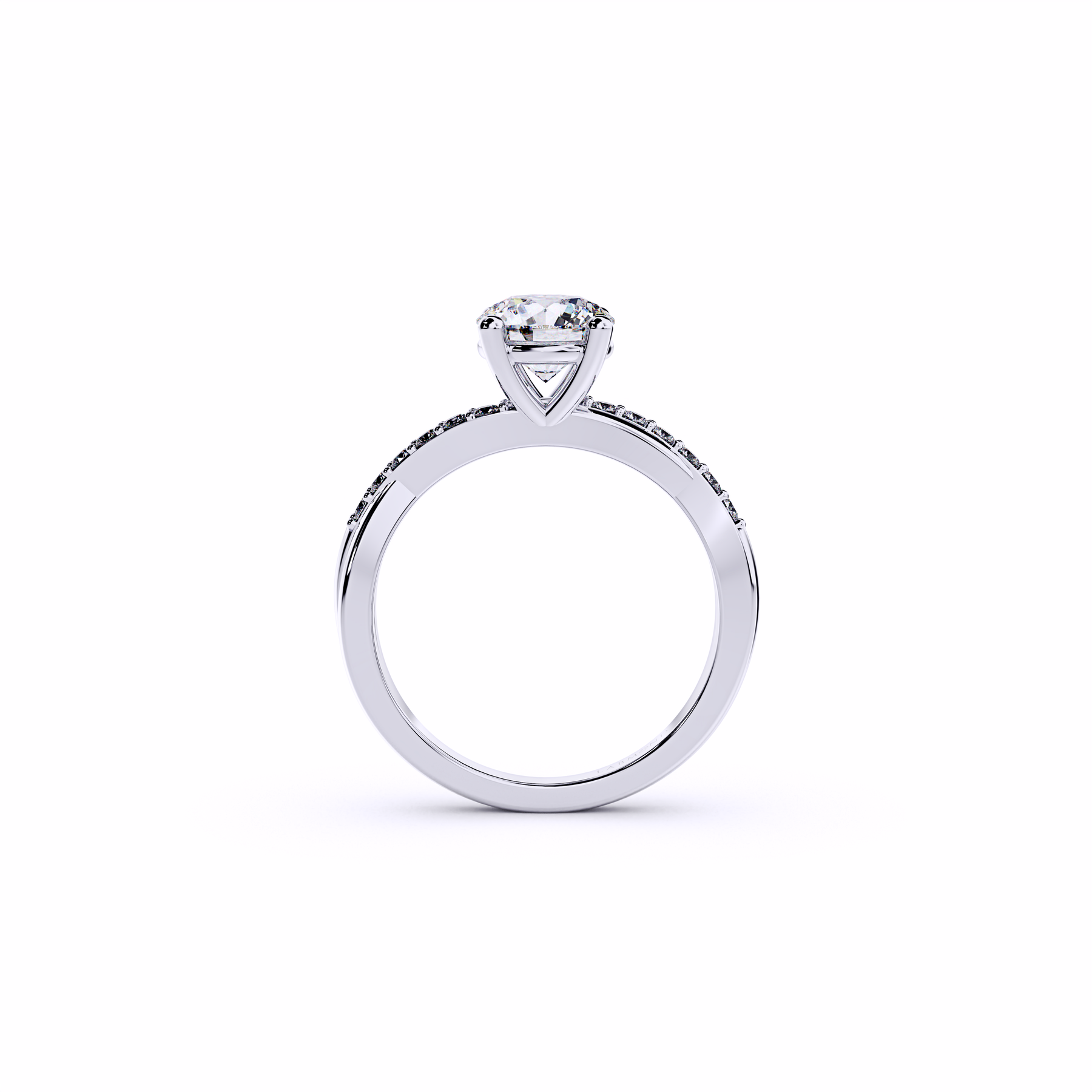 Semi-Twist Round Brilliant Cut Engagement Ring