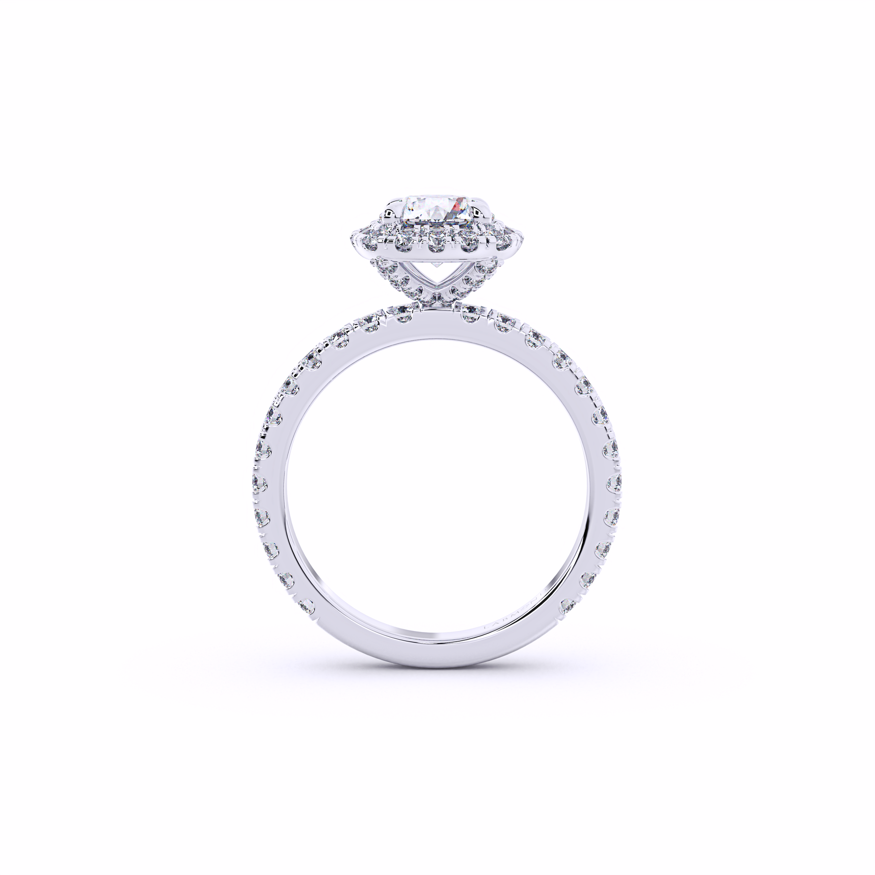 ODYSSEY Thin Round Halo Engagement Ring