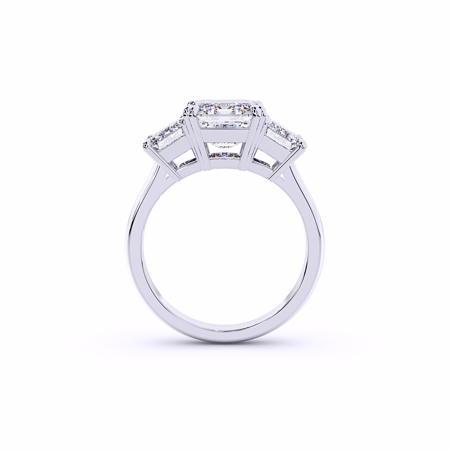 Trinity Emerald Cut Engagement Ring