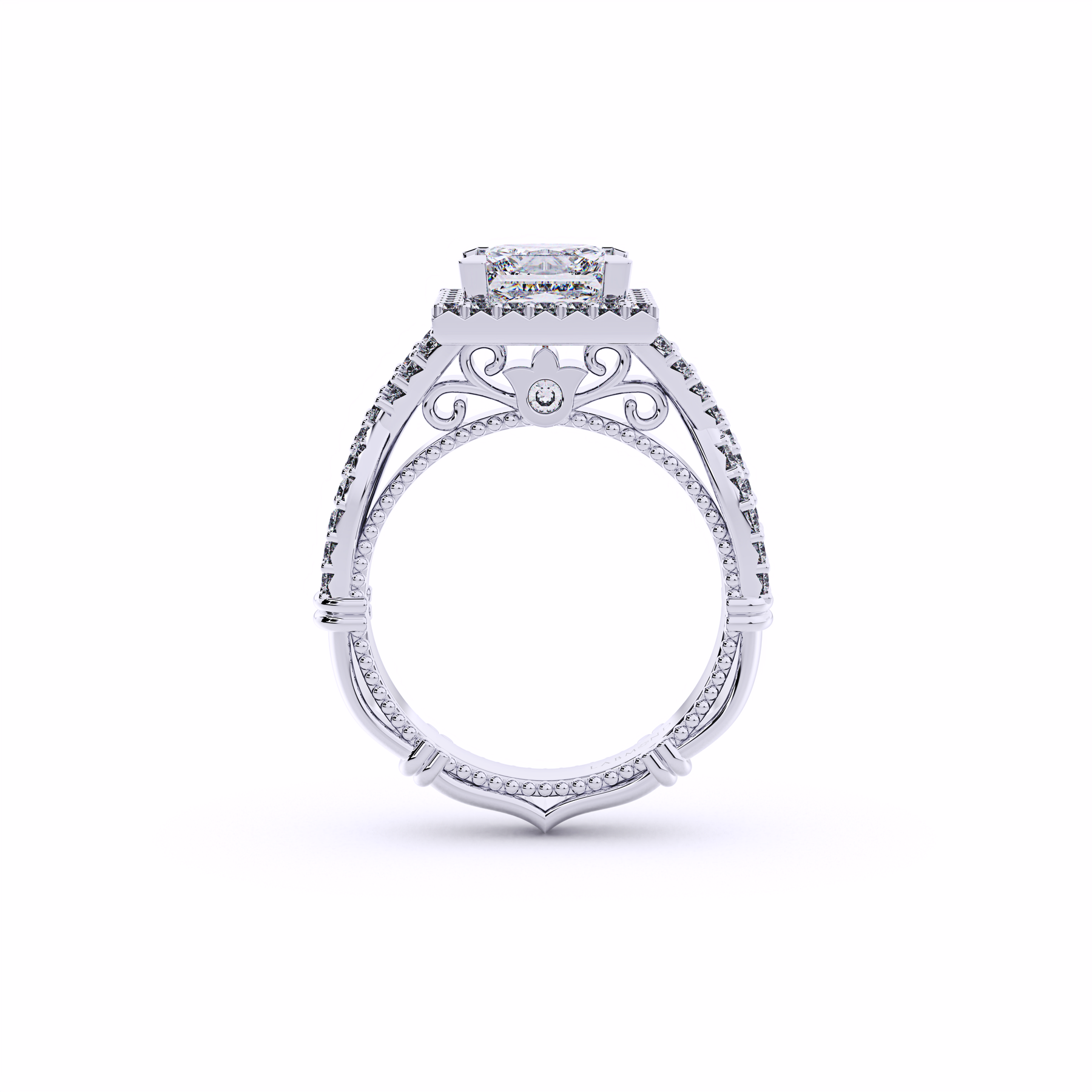 VALENCIA Princess Cut Square Halo Engagement Ring