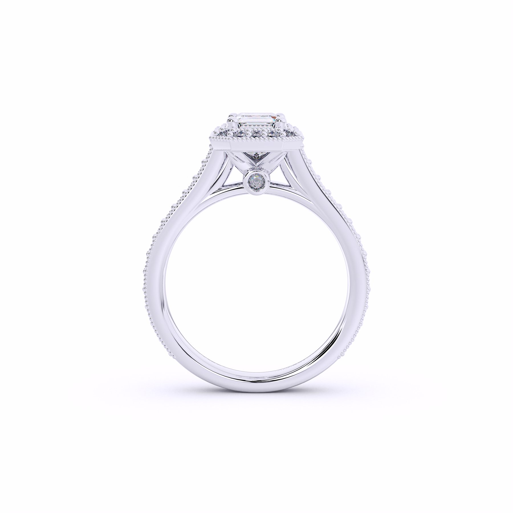 ELEMENT Emerald Cut Halo Engagement Ring