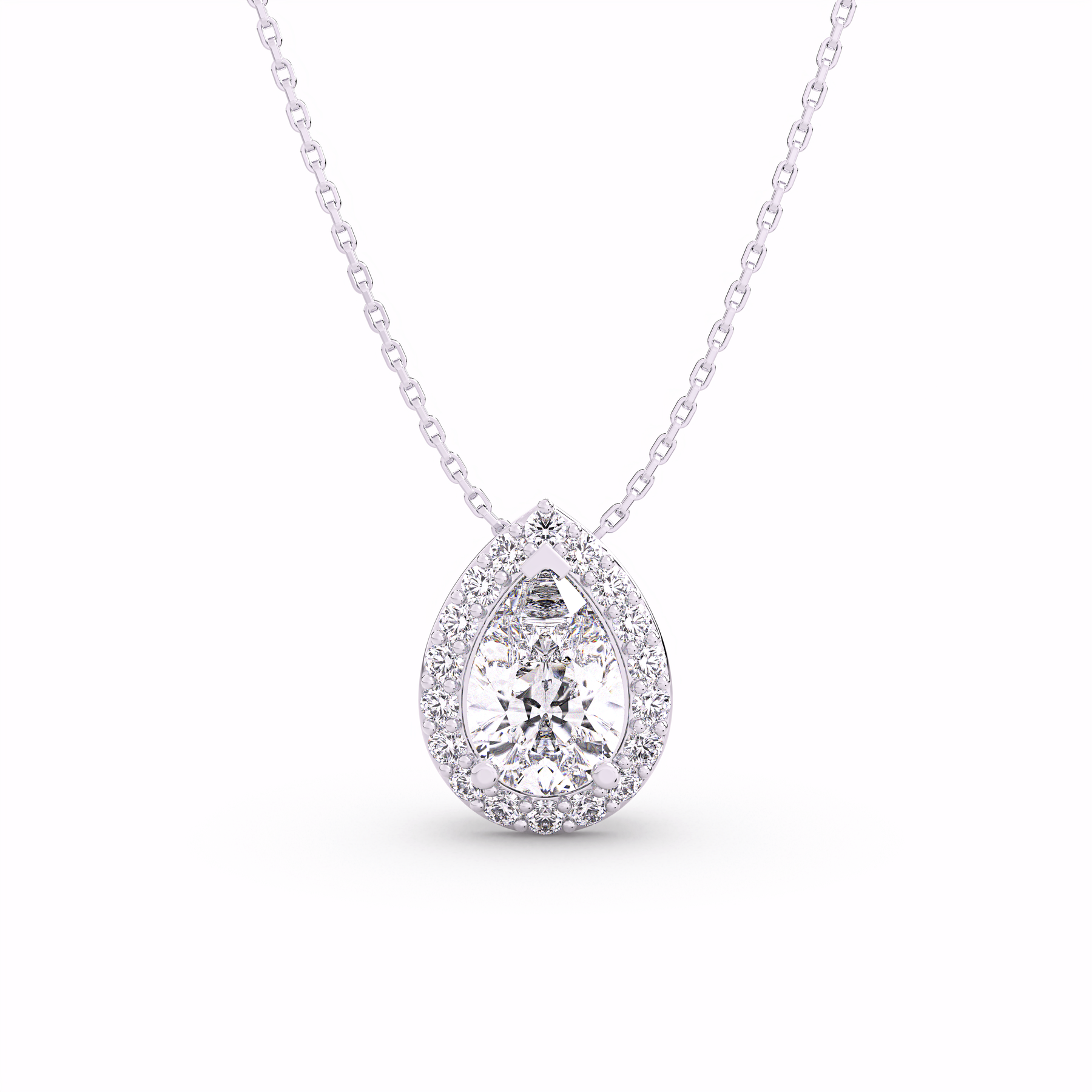 AMELIA Pear Lab Grown Diamond Halo Pendant