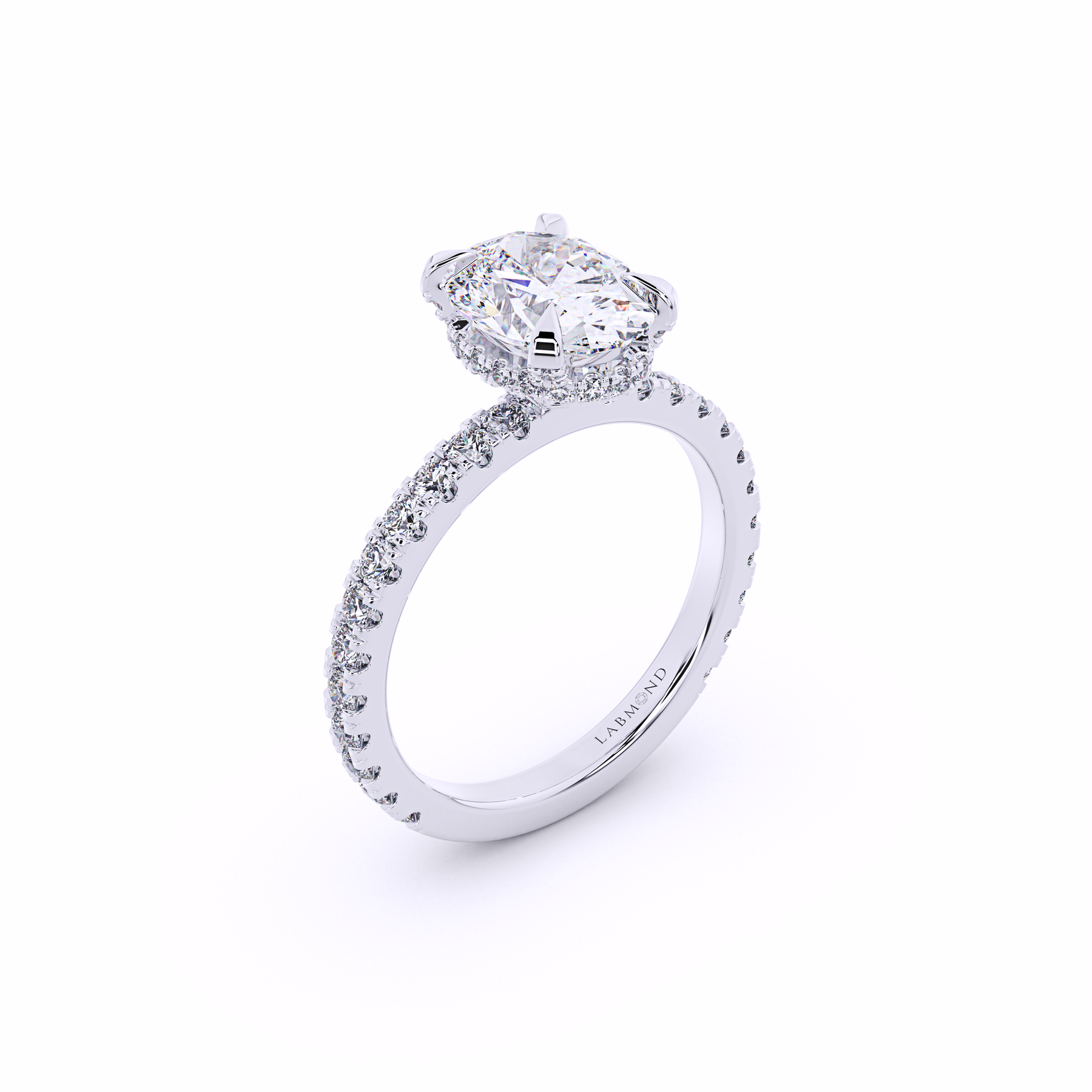 CLAUDIA Oval Hidden Halo Engagement Ring