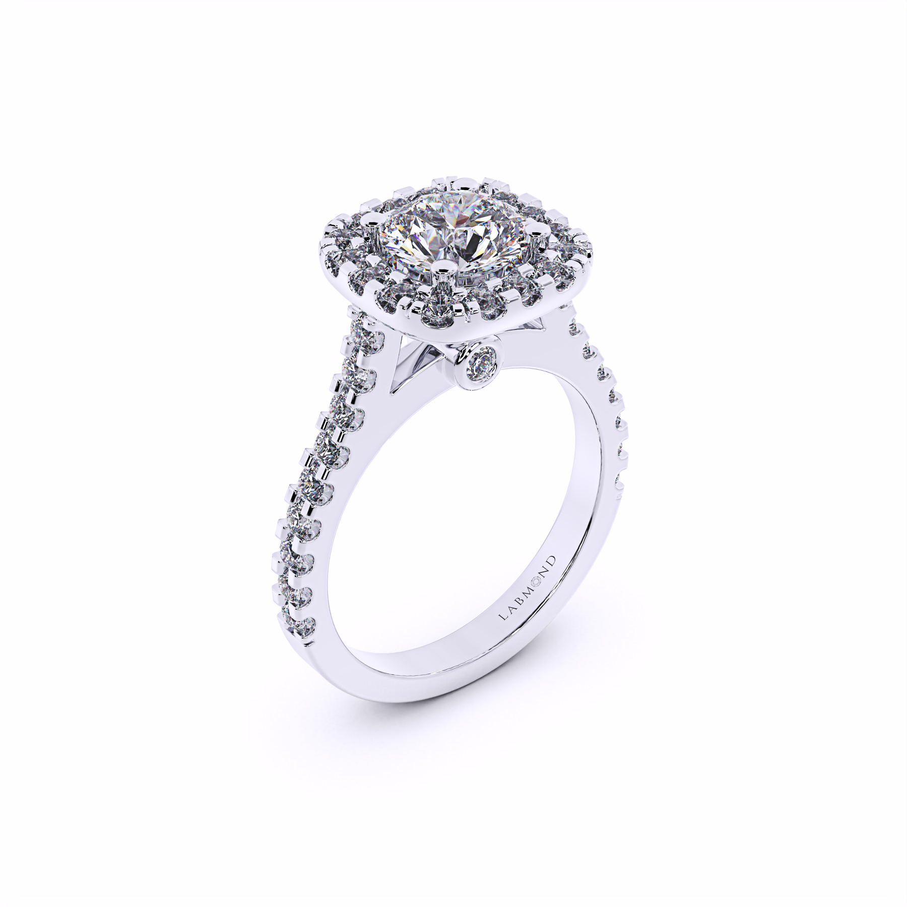 ELEMENT Round Cut Cushion Halo Engagement Rings