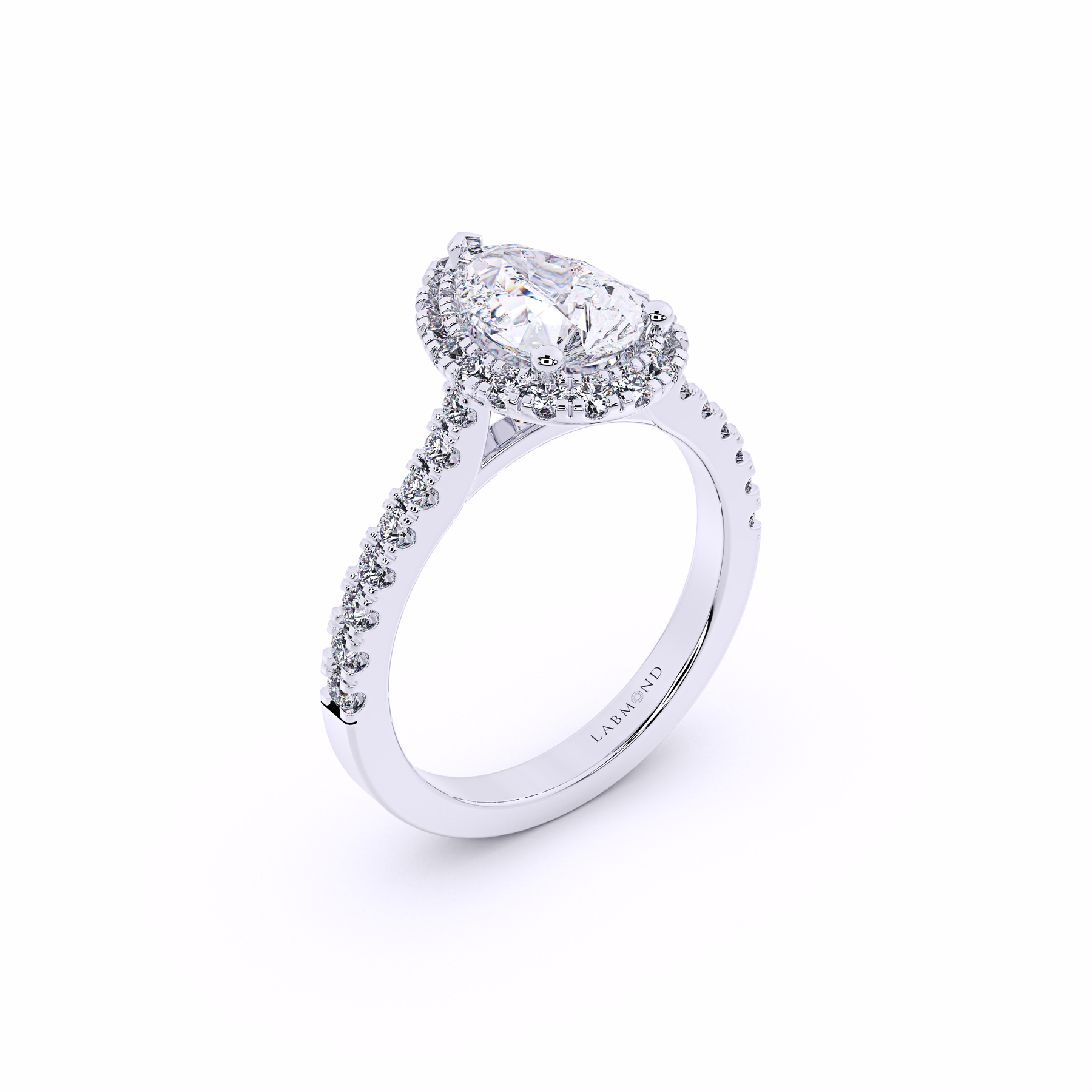 DAWN Pear Shape Halo Engagement Ring