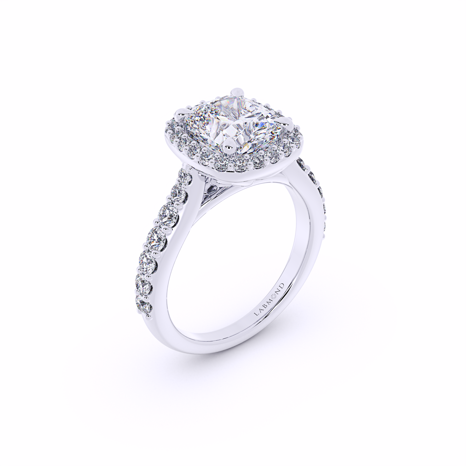 DESTINY Cushion Cut Comfort Halo Engagement Ring