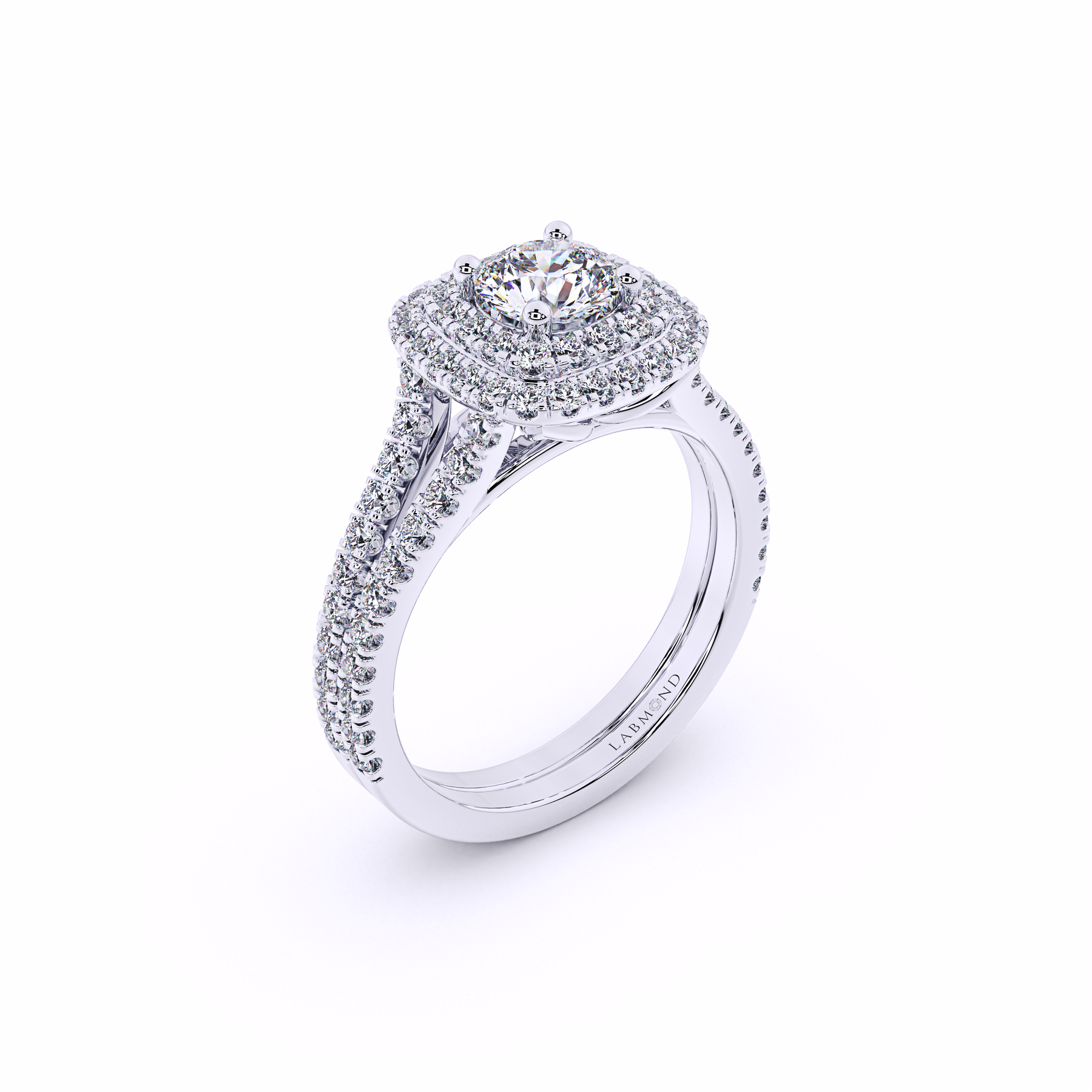 DESTINY Round Double Halo Engagement Ring