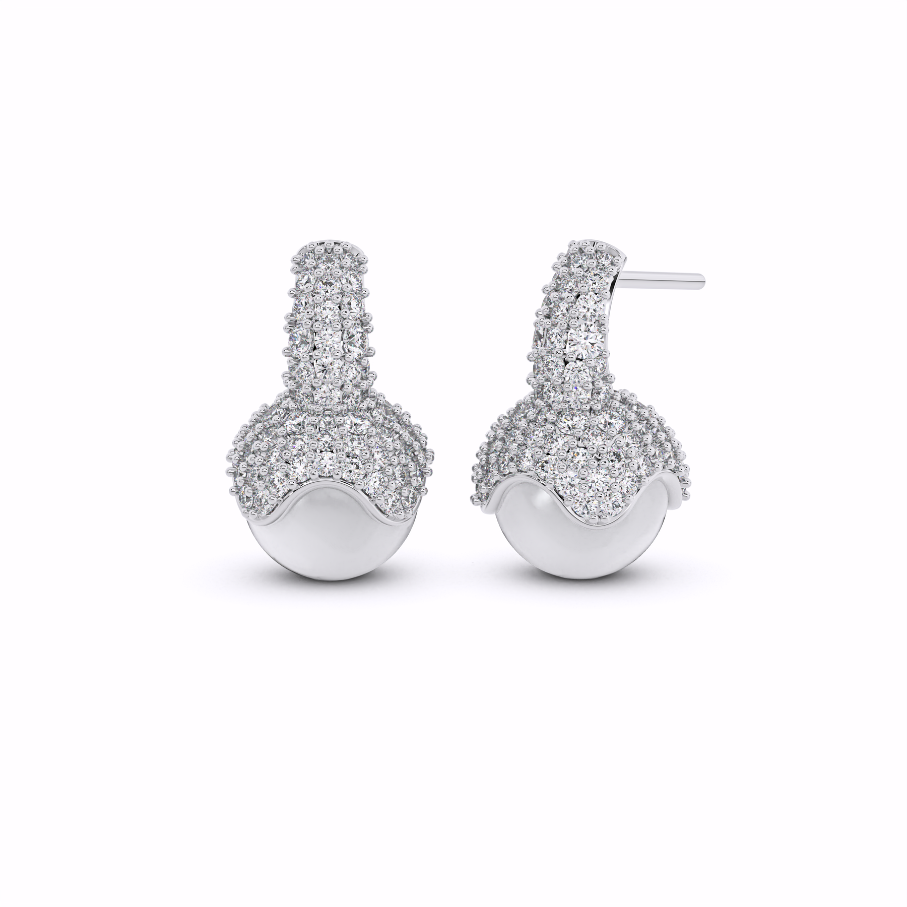 LUNA Diamond and Pearl Drop Earrings