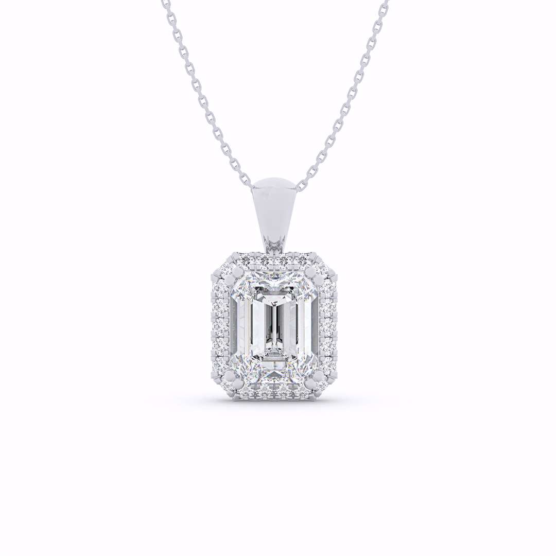 white-emerald-cut-diamond-halo-pendant