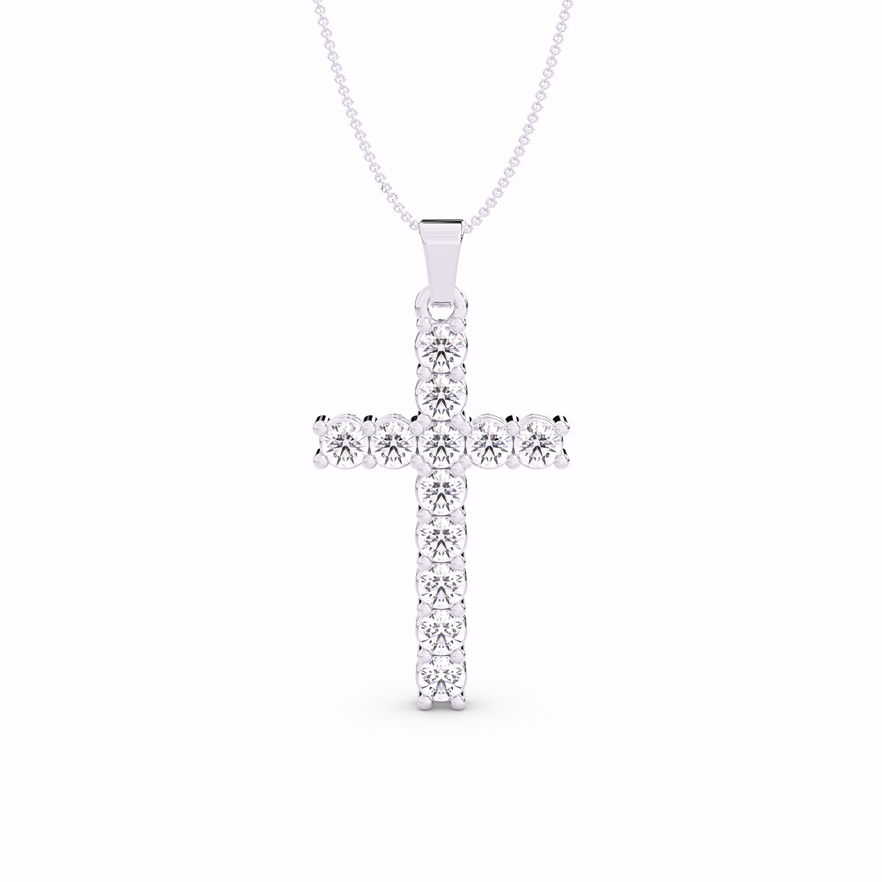 The Trace Diamond Cross Necklace