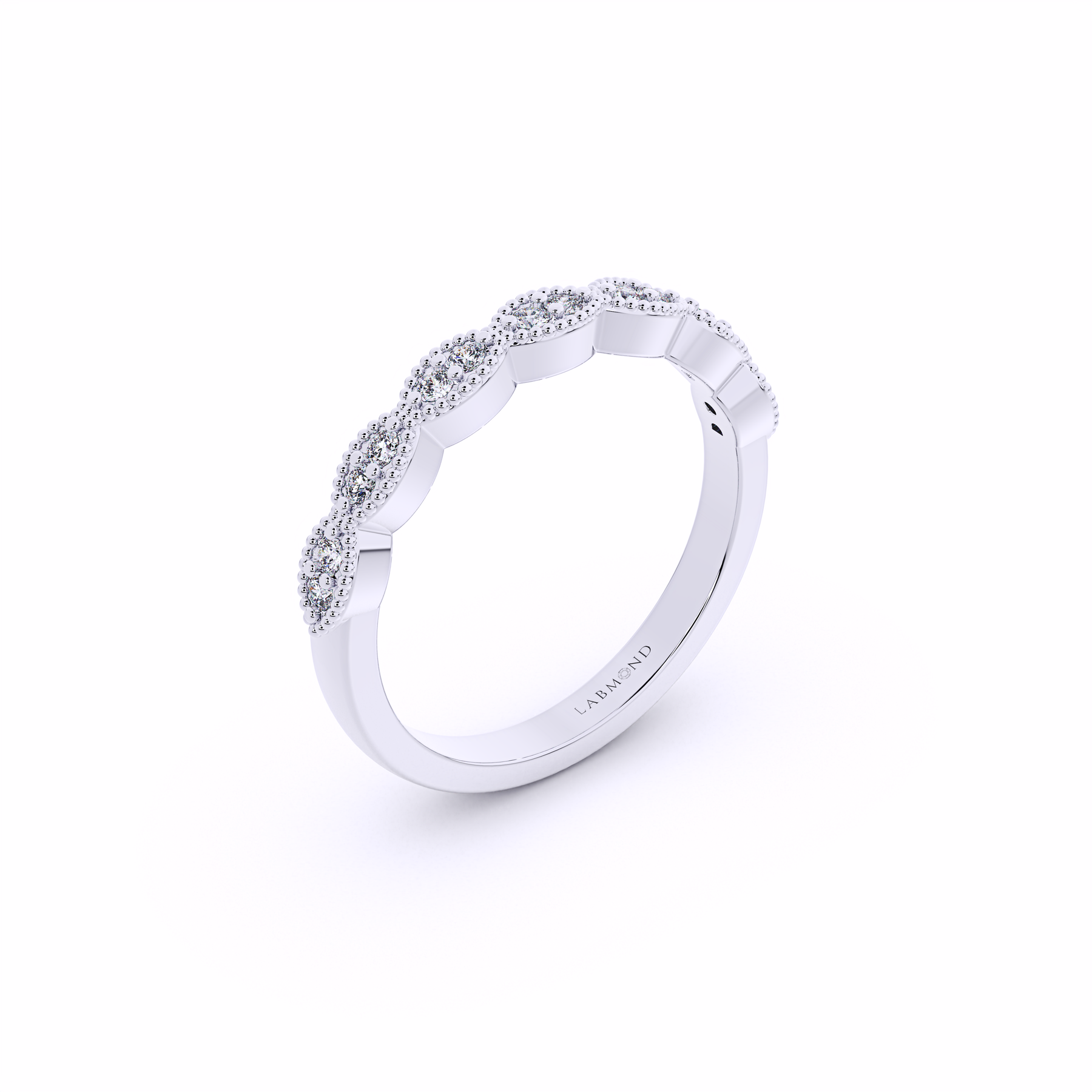 FANTASIA Marquise Shank Half Eternity Wedding Band