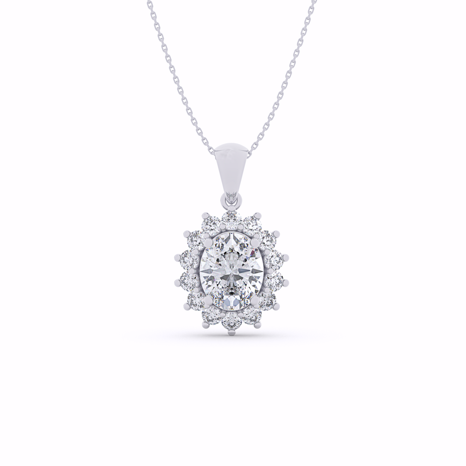 GRACE Lab-Grown Diamond Oval Halo Pendant