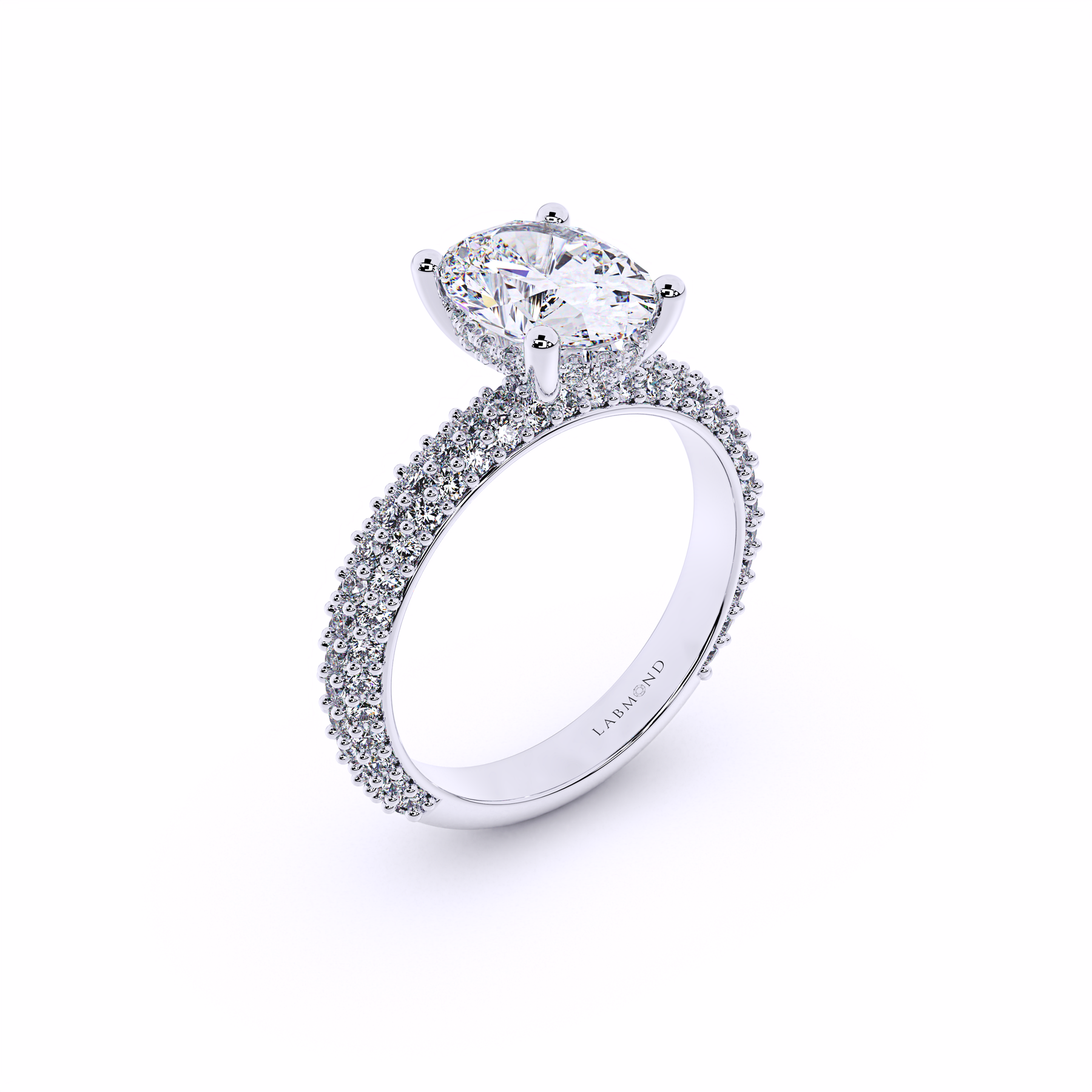 MANGUSTA Oval Solitaire Diamond Engagement Ring