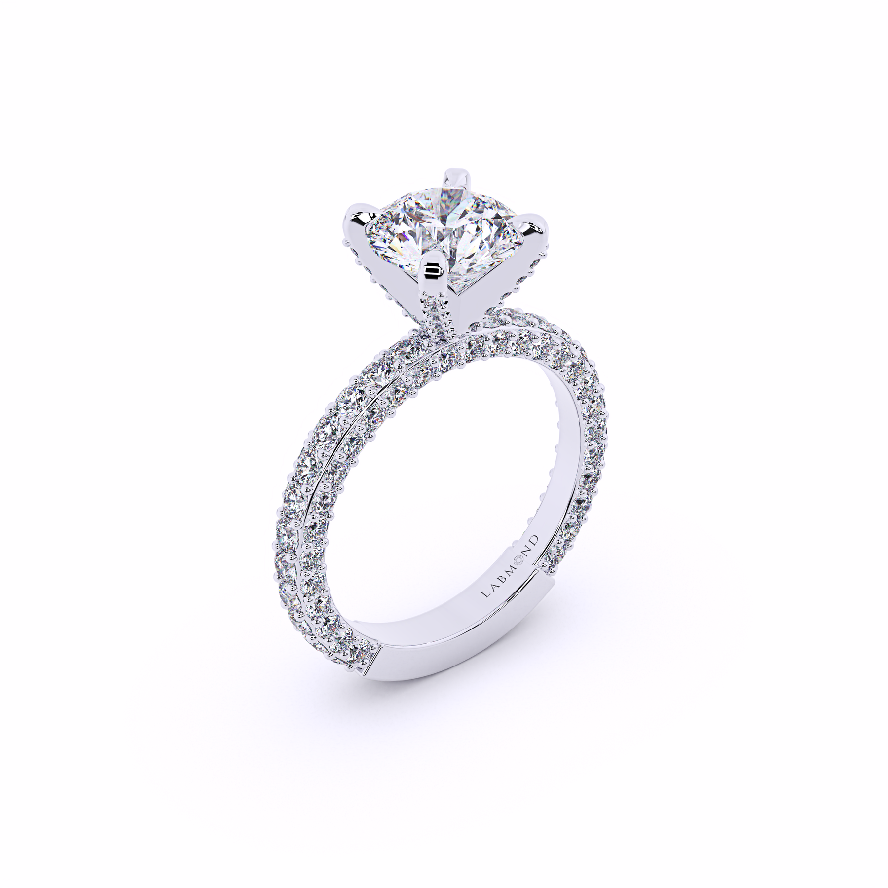 MANGUSTA Round Micro Pavé Solitaire Engagement Ring