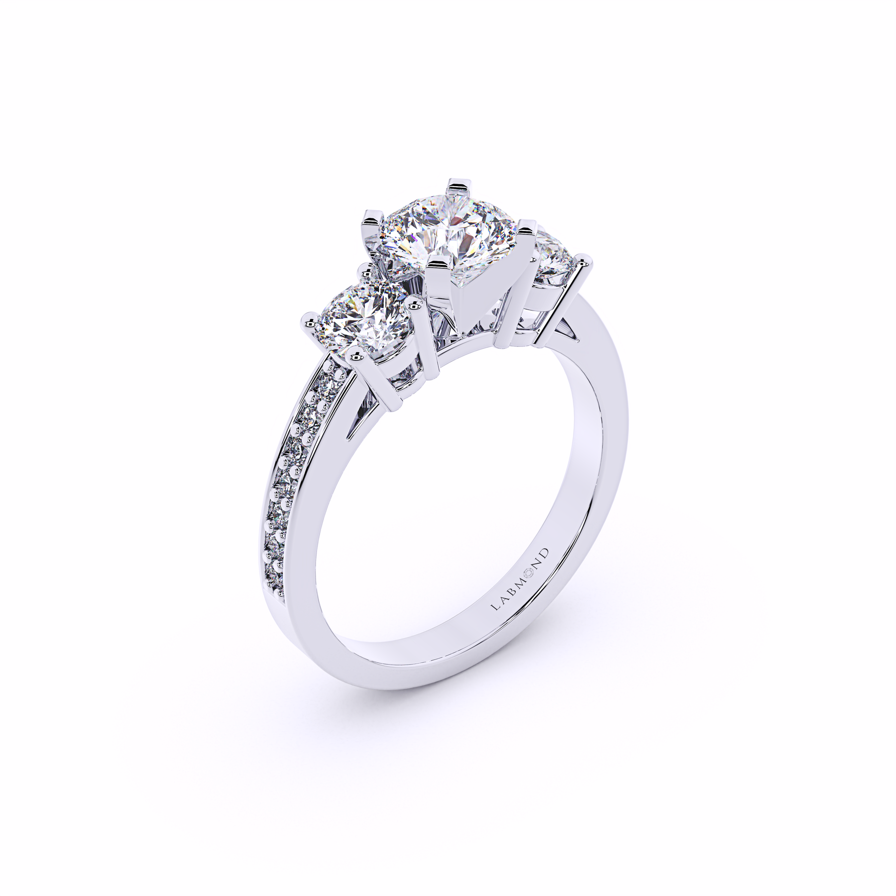 MEGAN Trinity Three Stone Diamond Engagement Ring