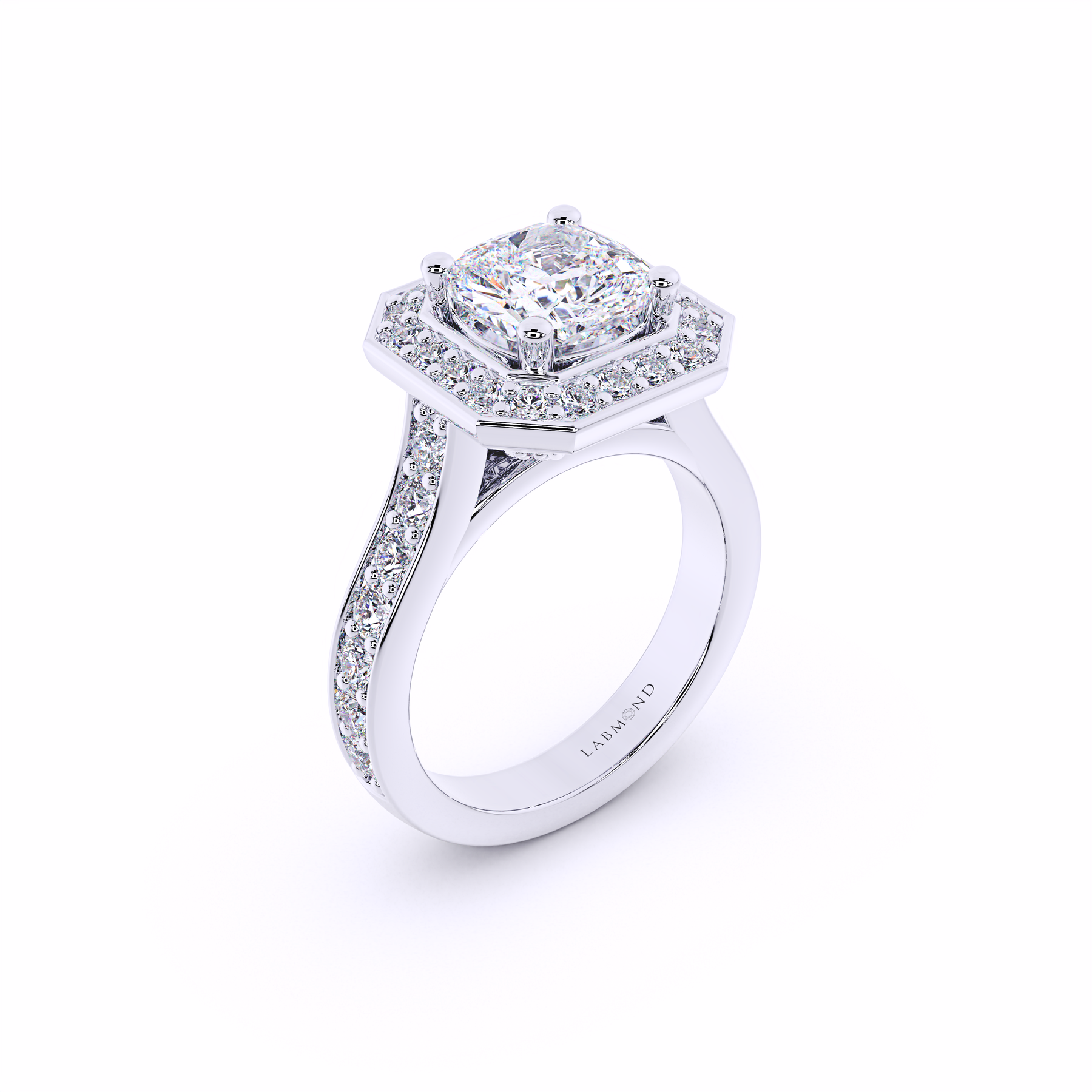OCTAVE Cushion Comfort Halo Engagement Ring