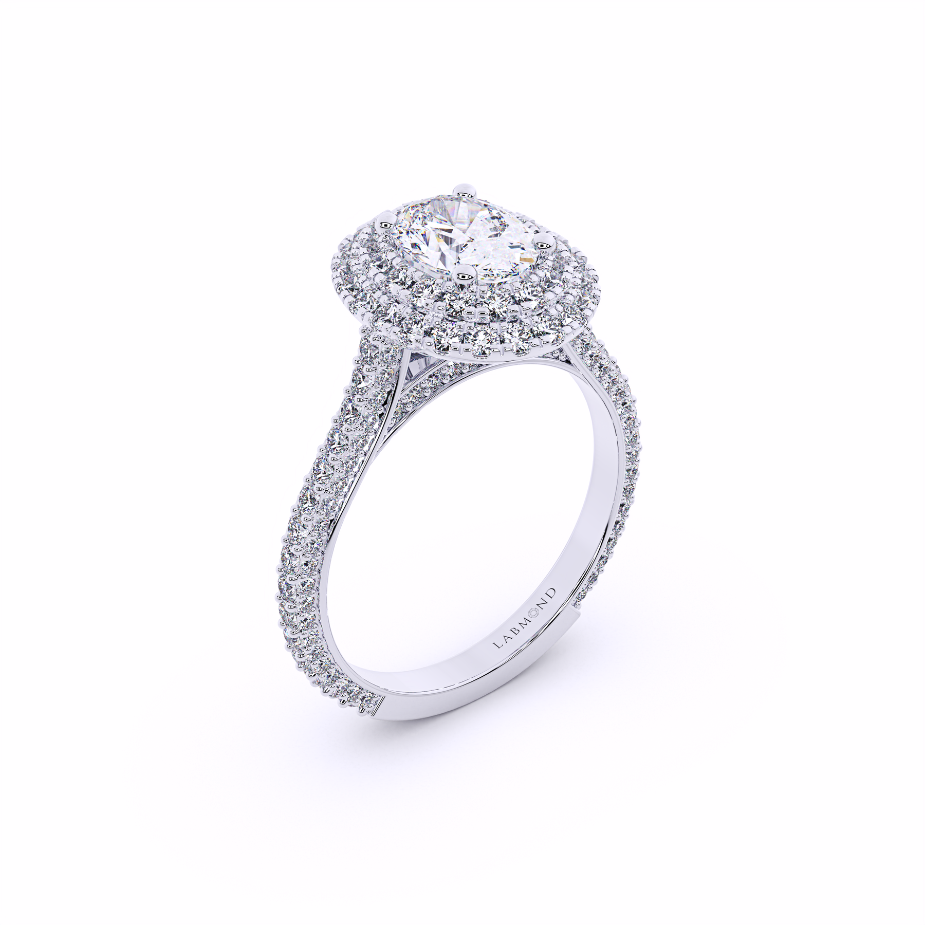 ODYSSEY Oval Double Halo Engagement Ring