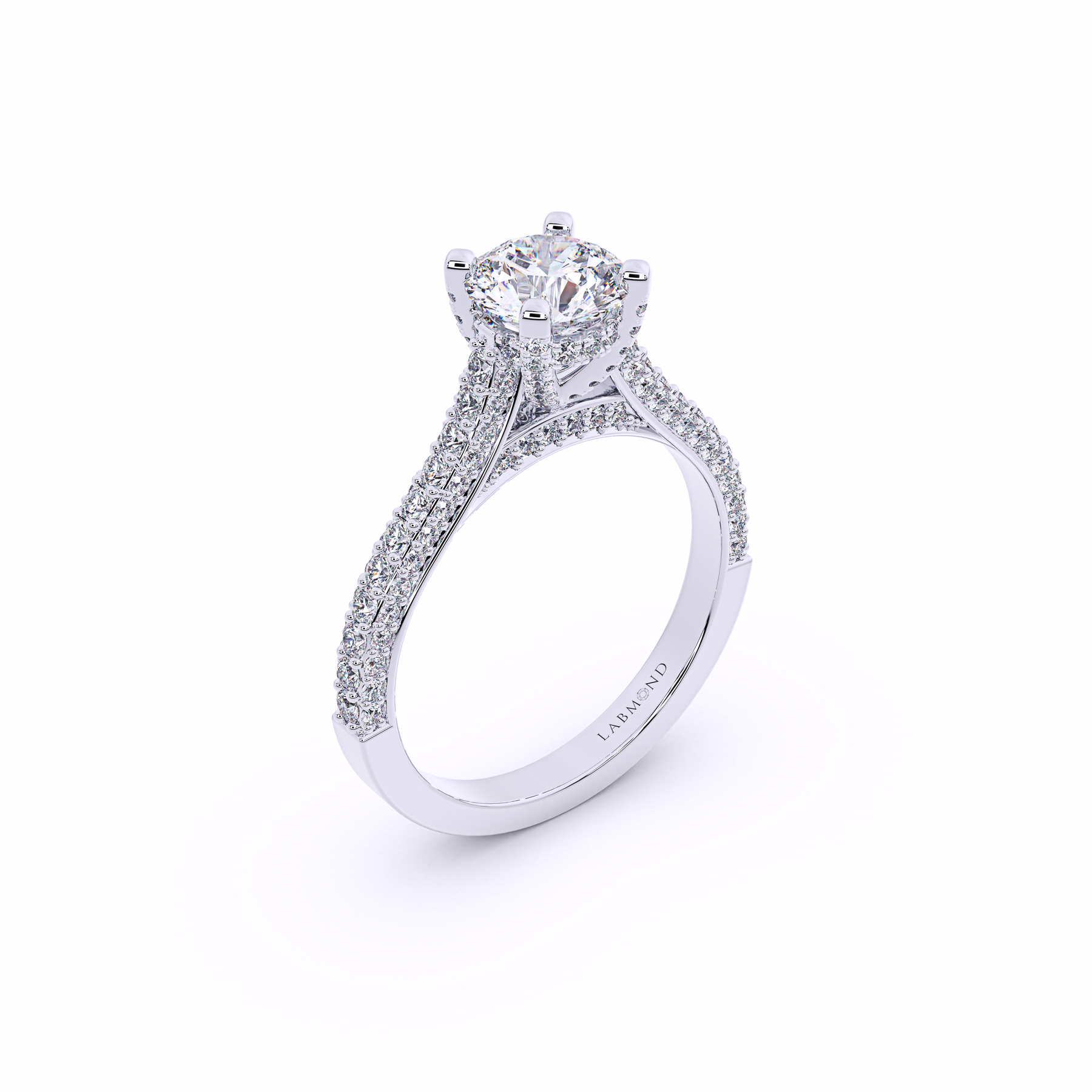 ODYSSEY Round with Under Halo Lab-Grown Diamond Ring