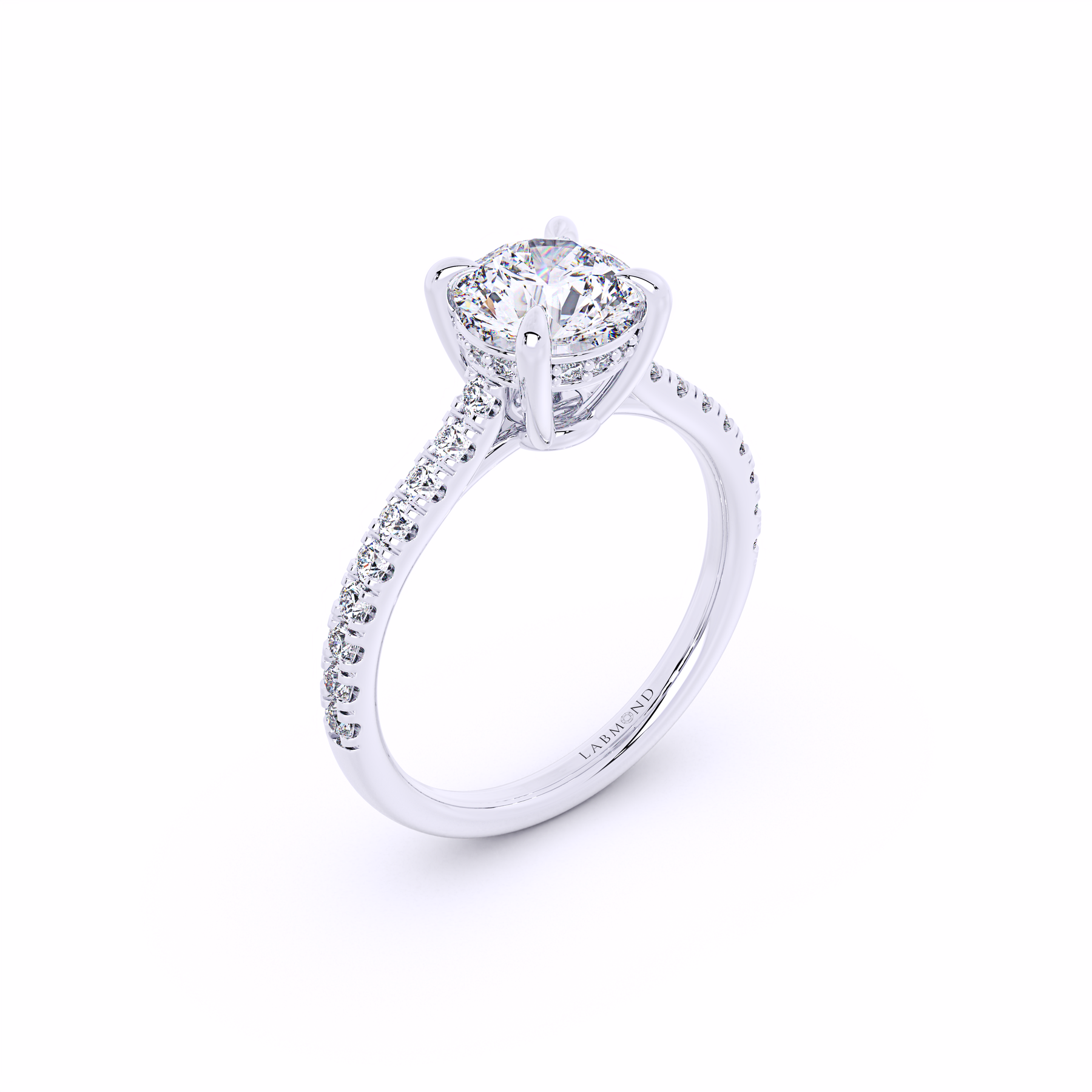 DUKE Round Cut Hidden Halo Engagement Rings