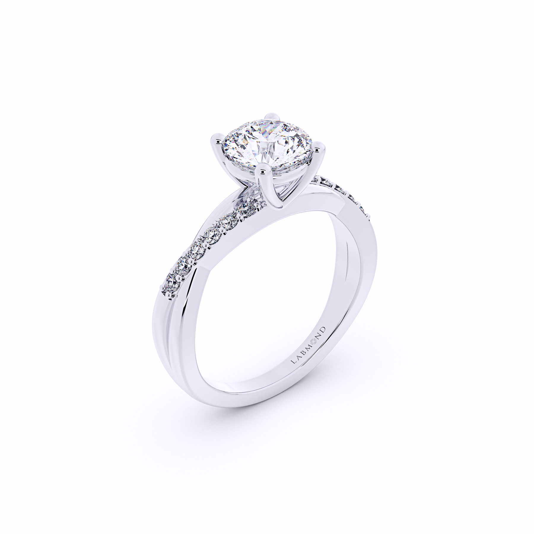 Semi-Twist Round Brilliant Cut Engagement Ring