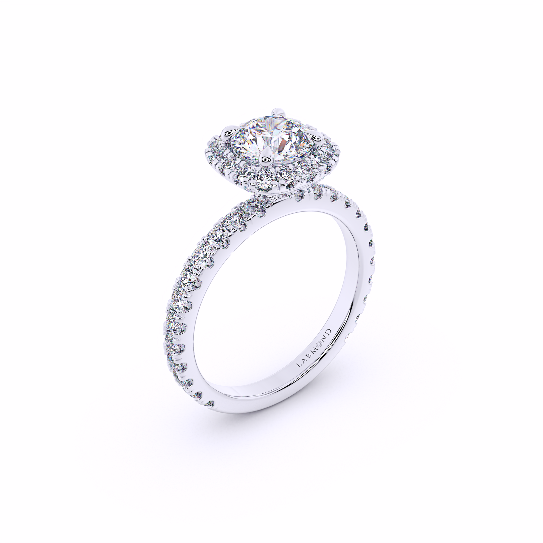 ODYSSEY Thin Round Halo Engagement Ring