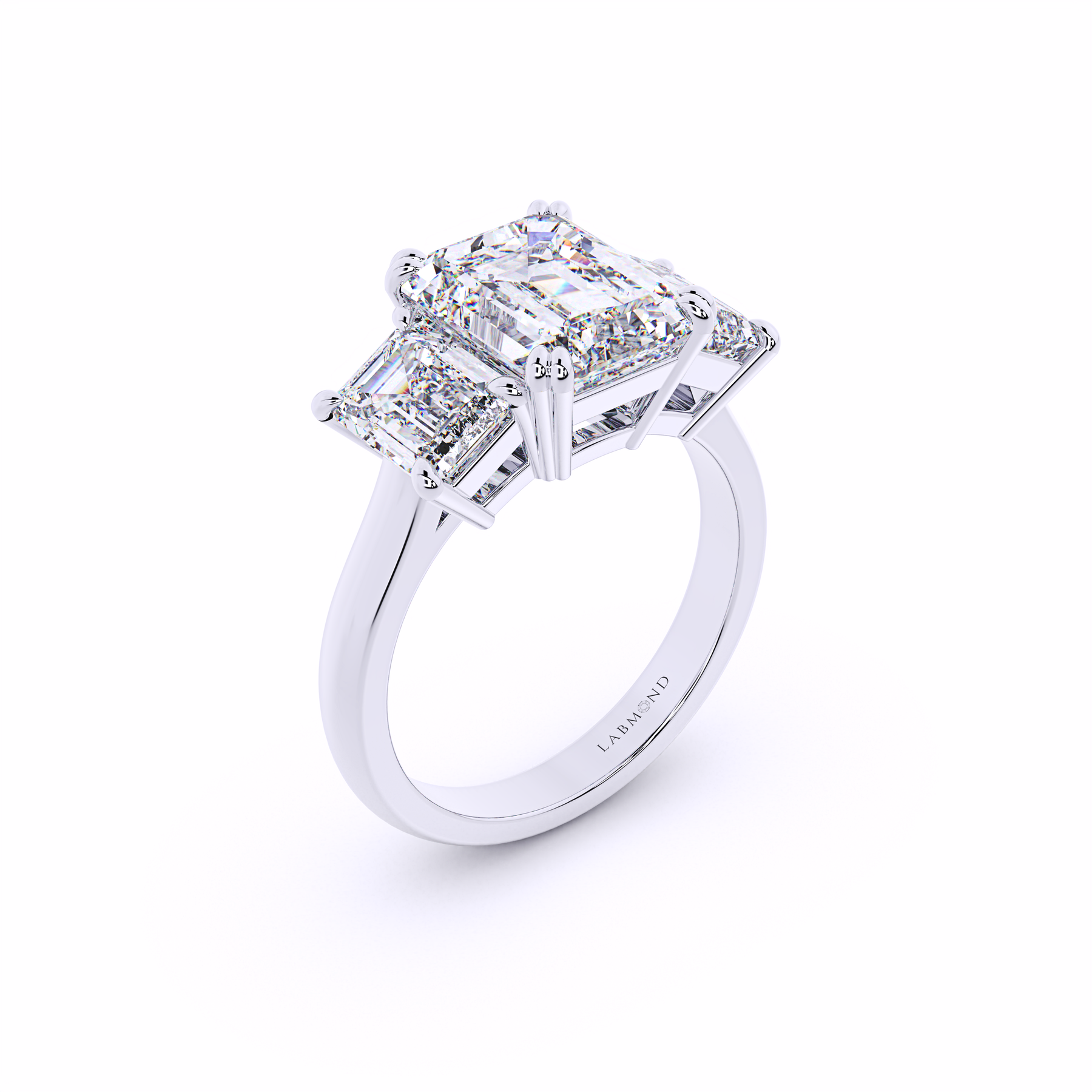 Trinity Emerald Cut Engagement Ring
