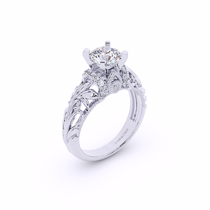 white-vintage-flora-solitaire-engagement-ring