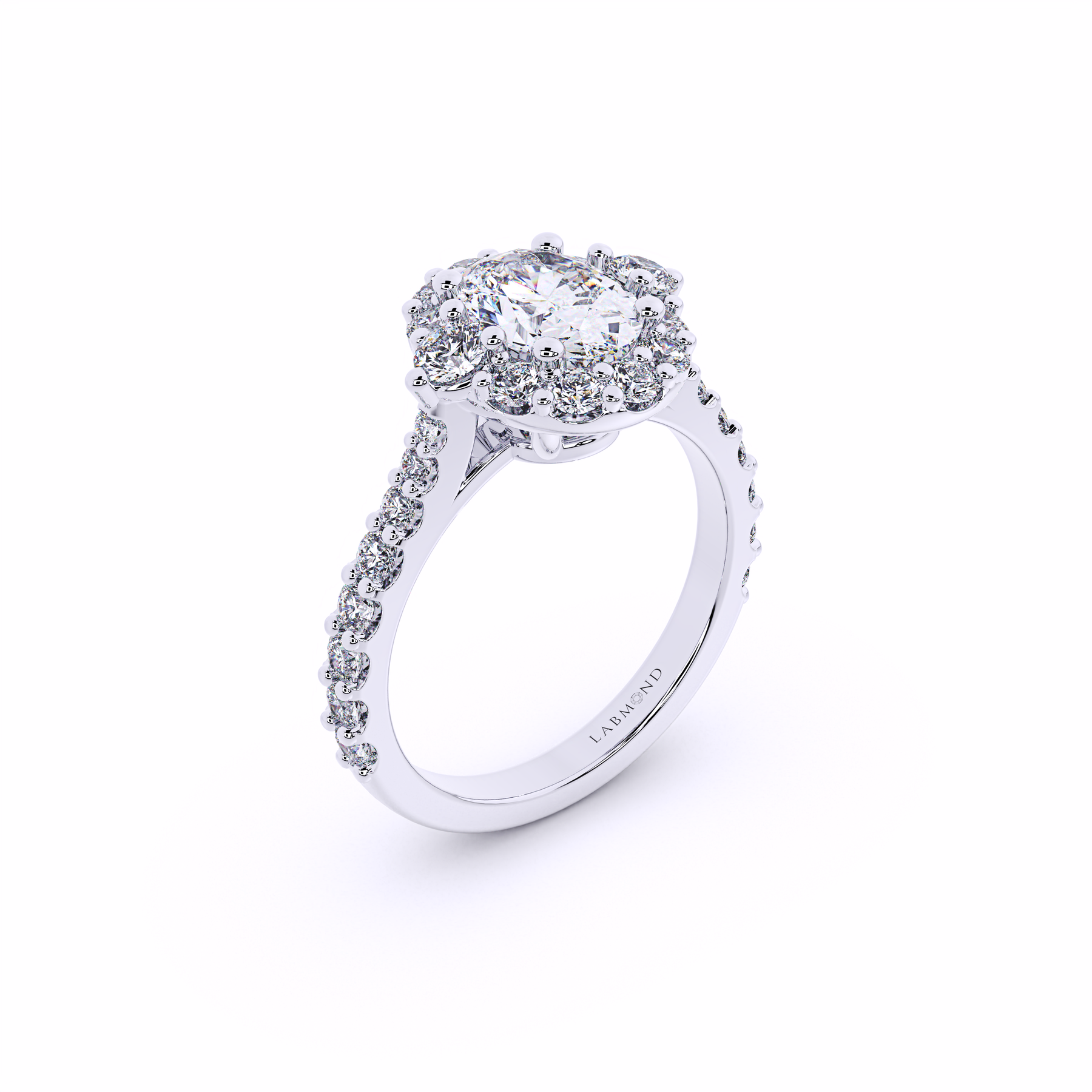 WONDER Oval Diamond Three Stone Engagement Ring