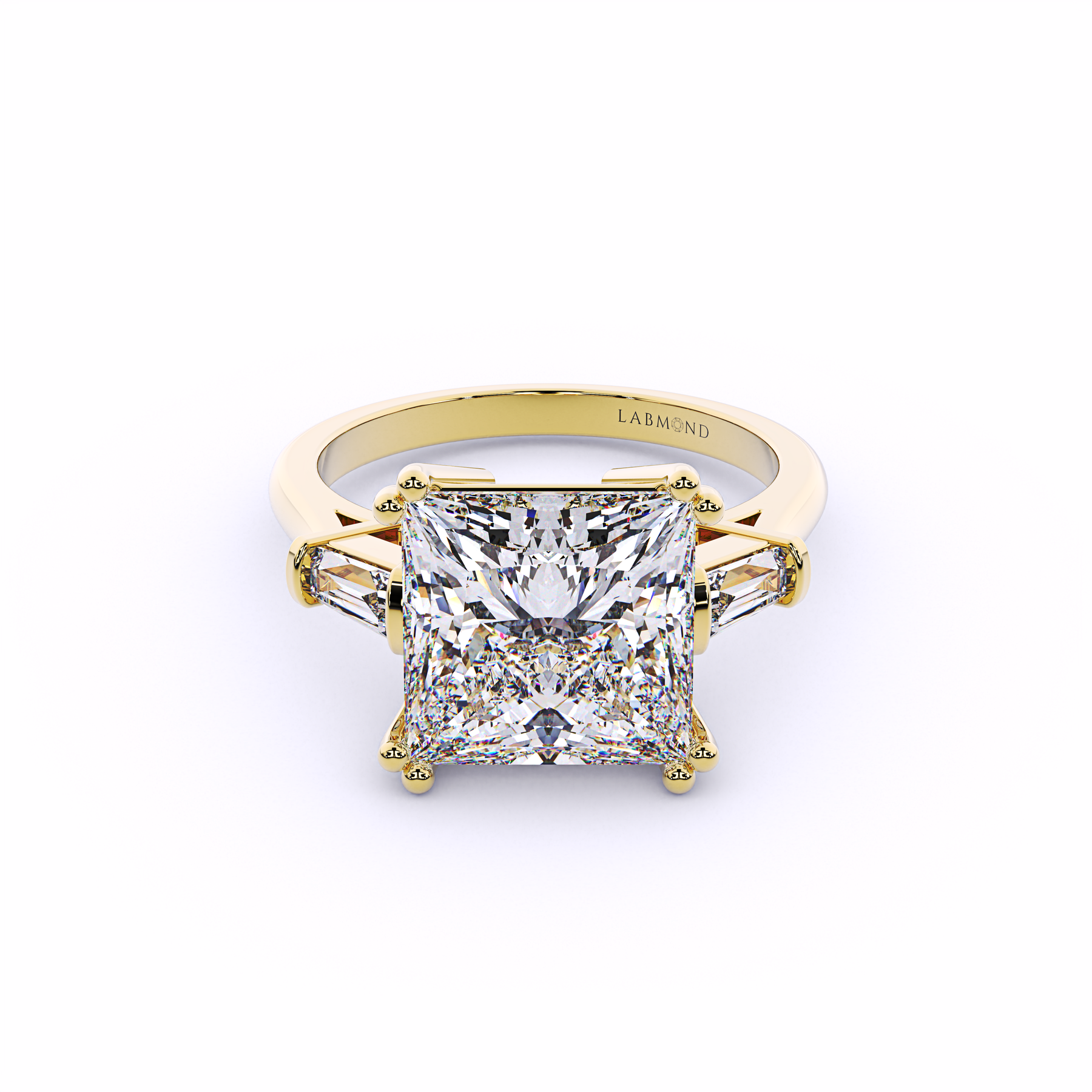 ALLURE Princess Cut Ring with Tapered Baguettes