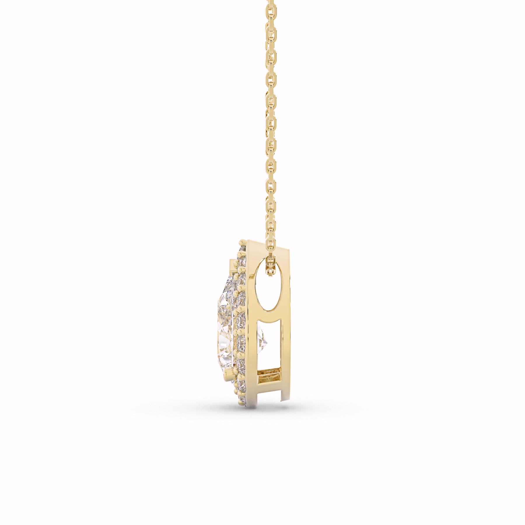 AMELIA Pear Lab Grown Diamond Halo Pendant