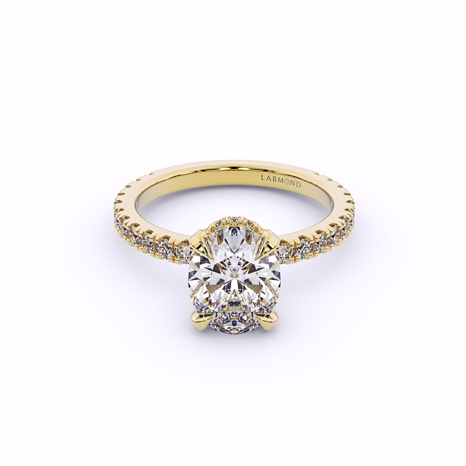 CLAUDIA Oval Hidden Halo Engagement Ring