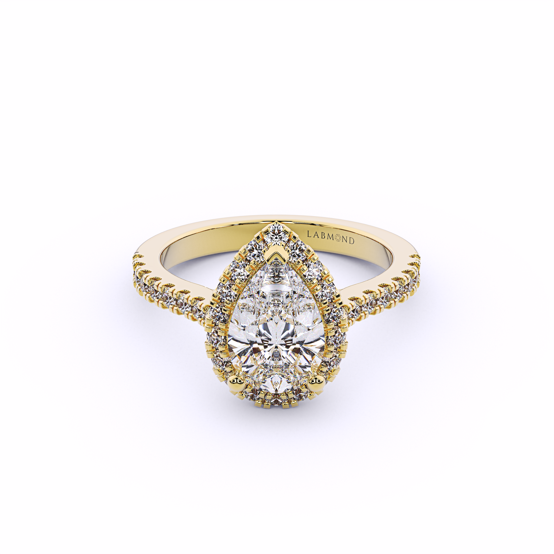 DAWN Pear Shape Halo Engagement Ring