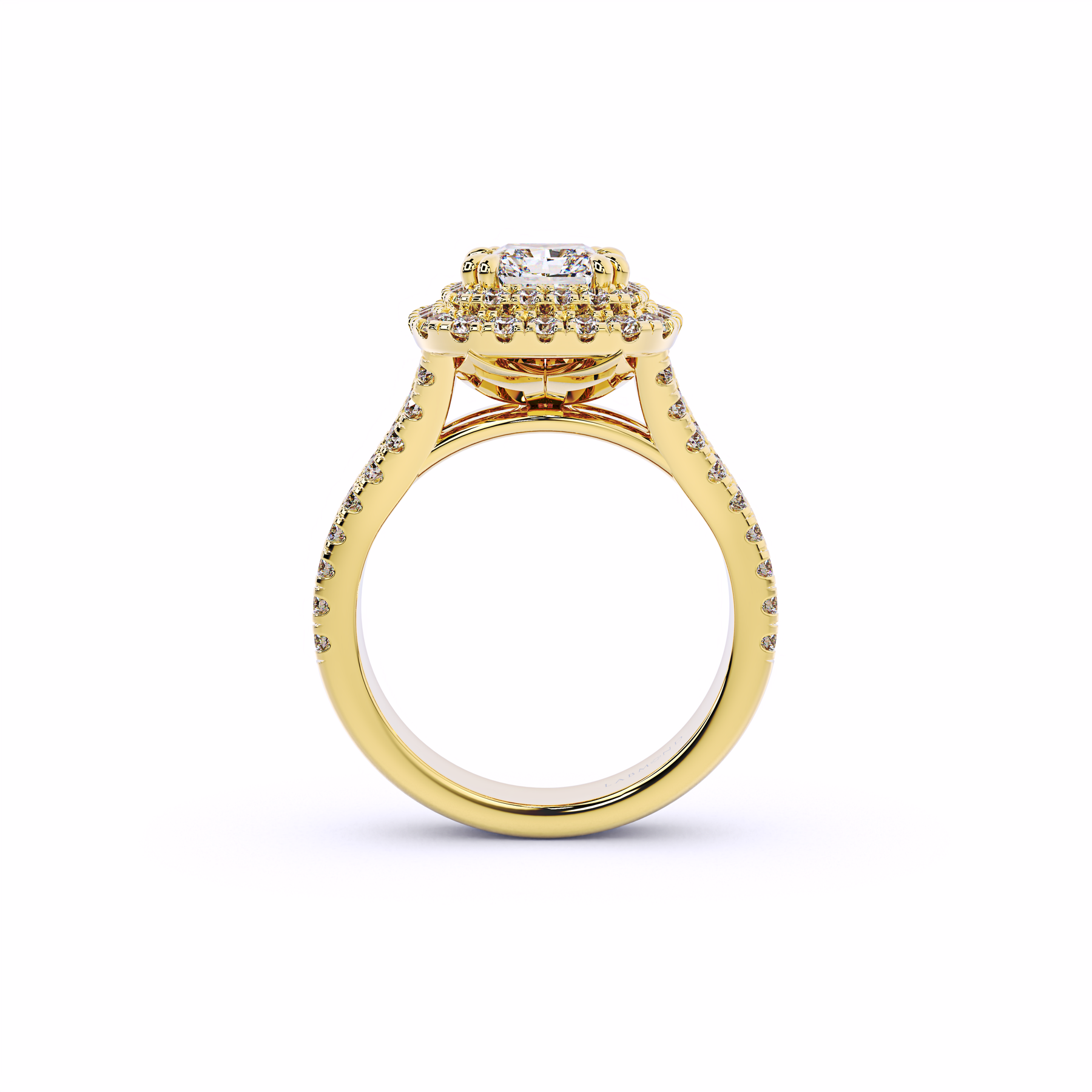 DESTINY Princess Cut Engagement Ring Double Halo