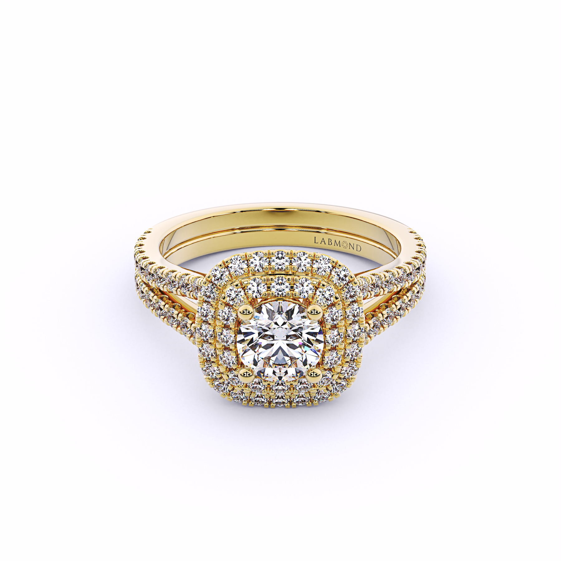 DESTINY Round Double Halo Engagement Ring