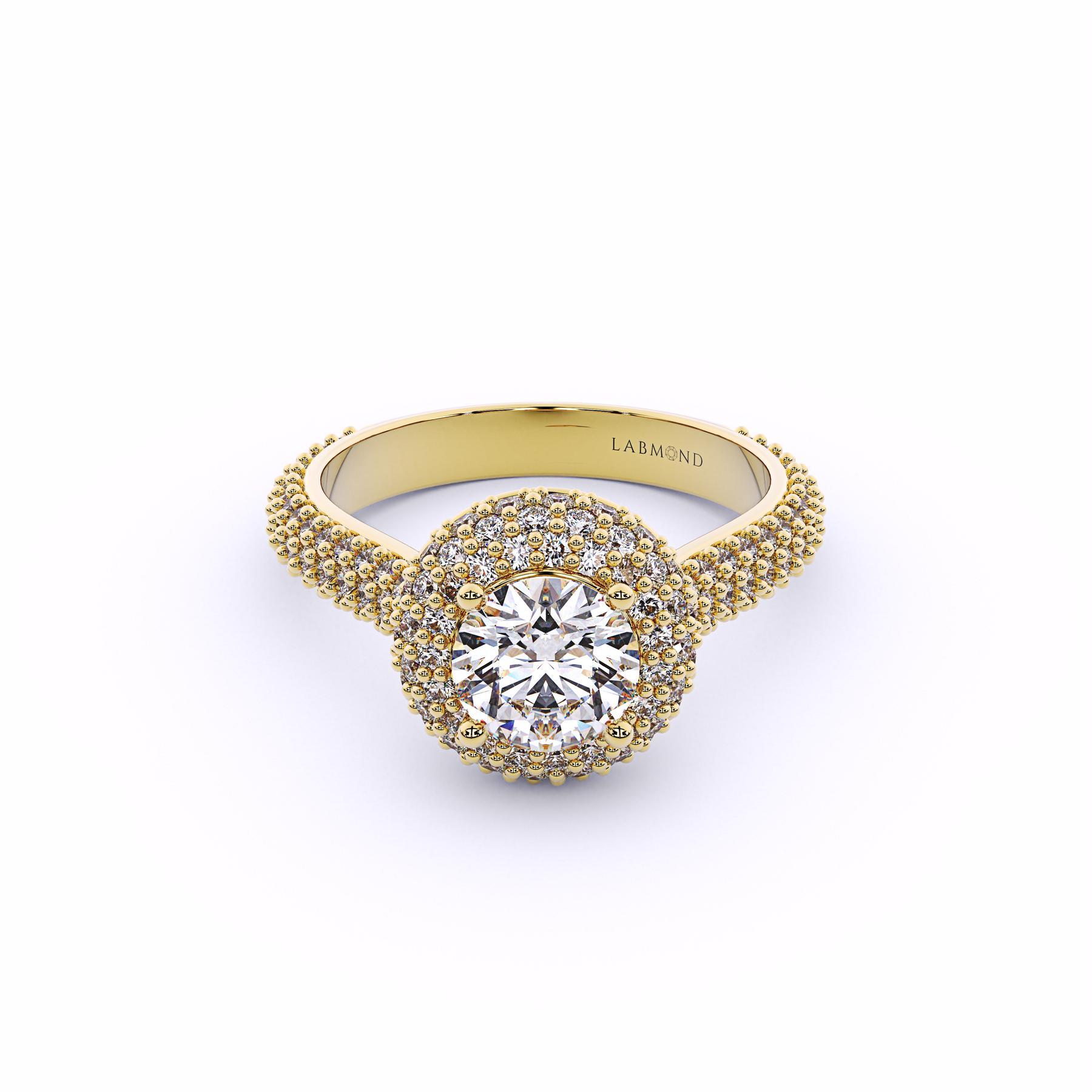 DIVERSION Round Waterfall Halo Engagement Ring