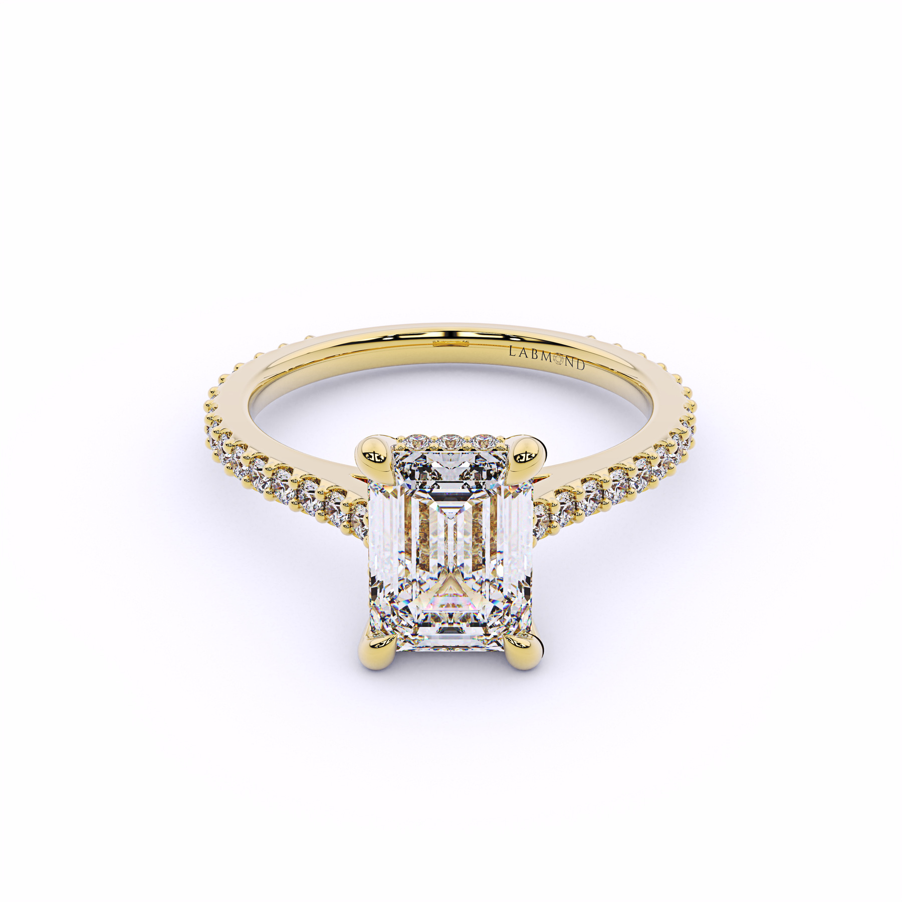 DUKE Emerald Cut Hidden Halo Engagement Ring