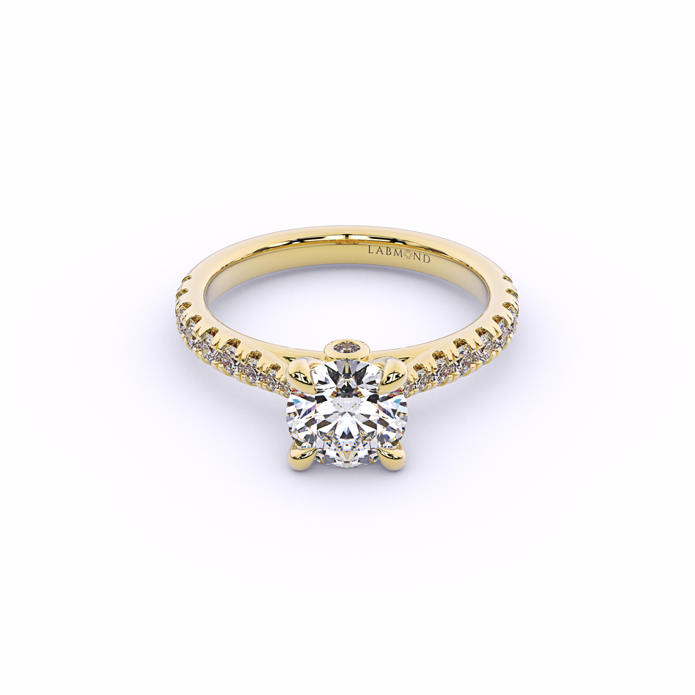 ELEMENT Round Solitaire Engagement Ring#Yellow_1