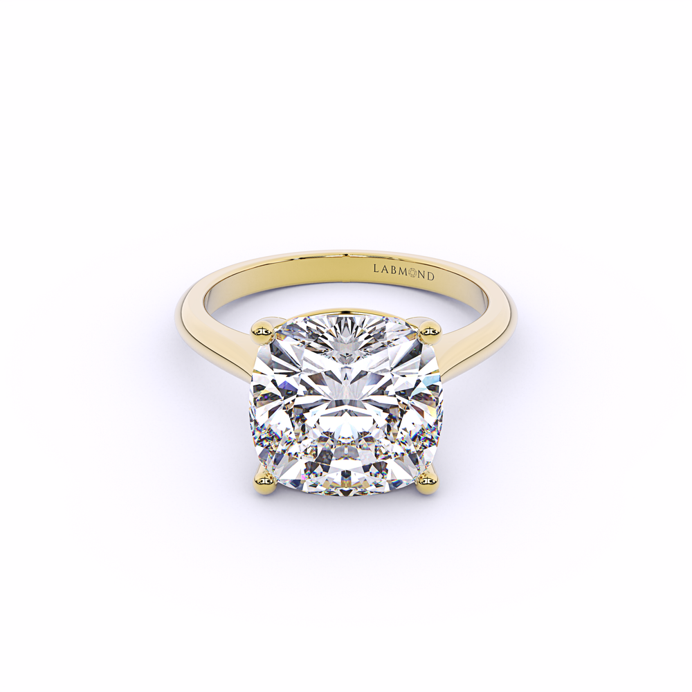 ENCORE Cushion Cut Solitaire Engagement Ring#Yellow_1