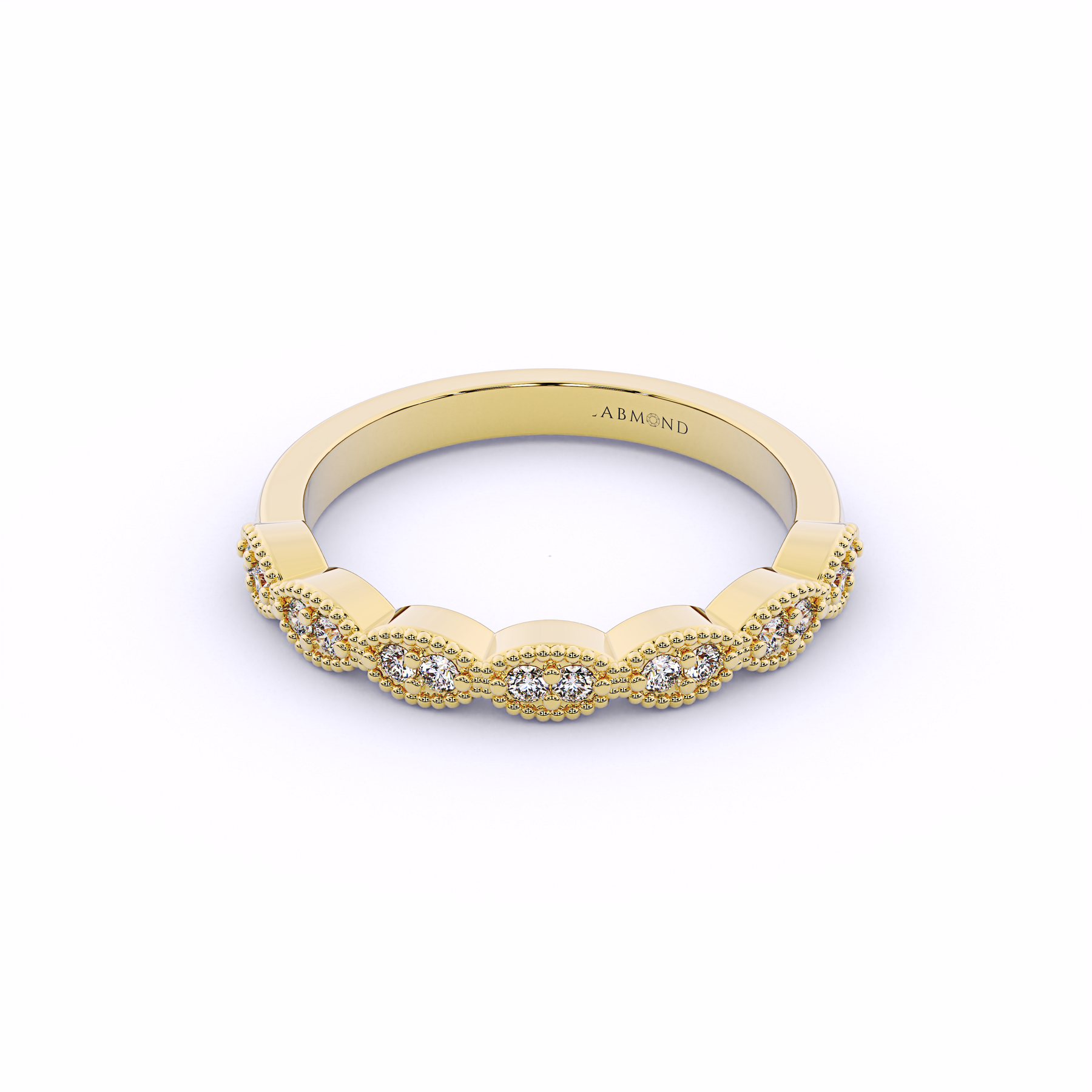 FANTASIA Marquise Shank Half Eternity Wedding Band