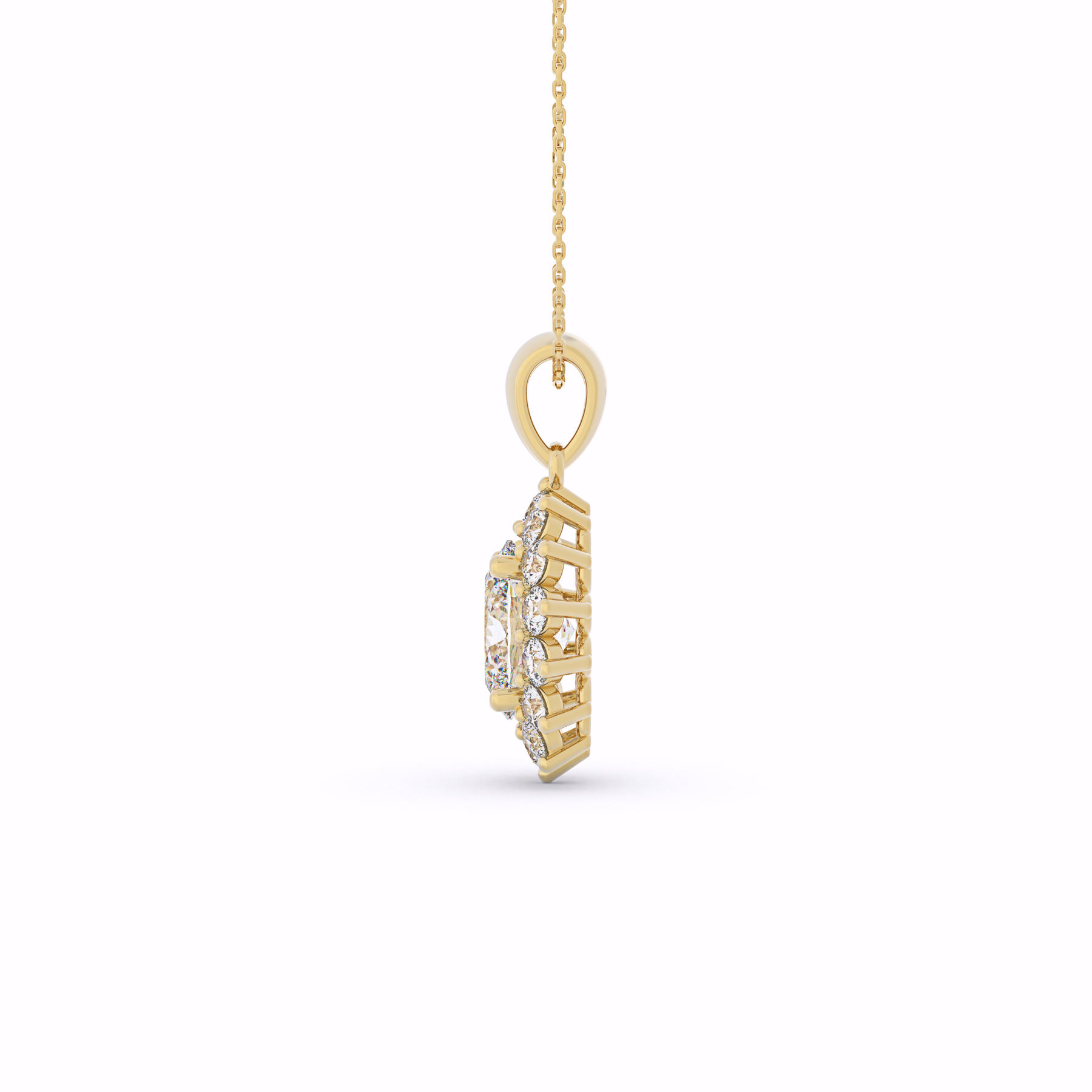 GRACE Lab-Grown Diamond Oval Halo Pendant