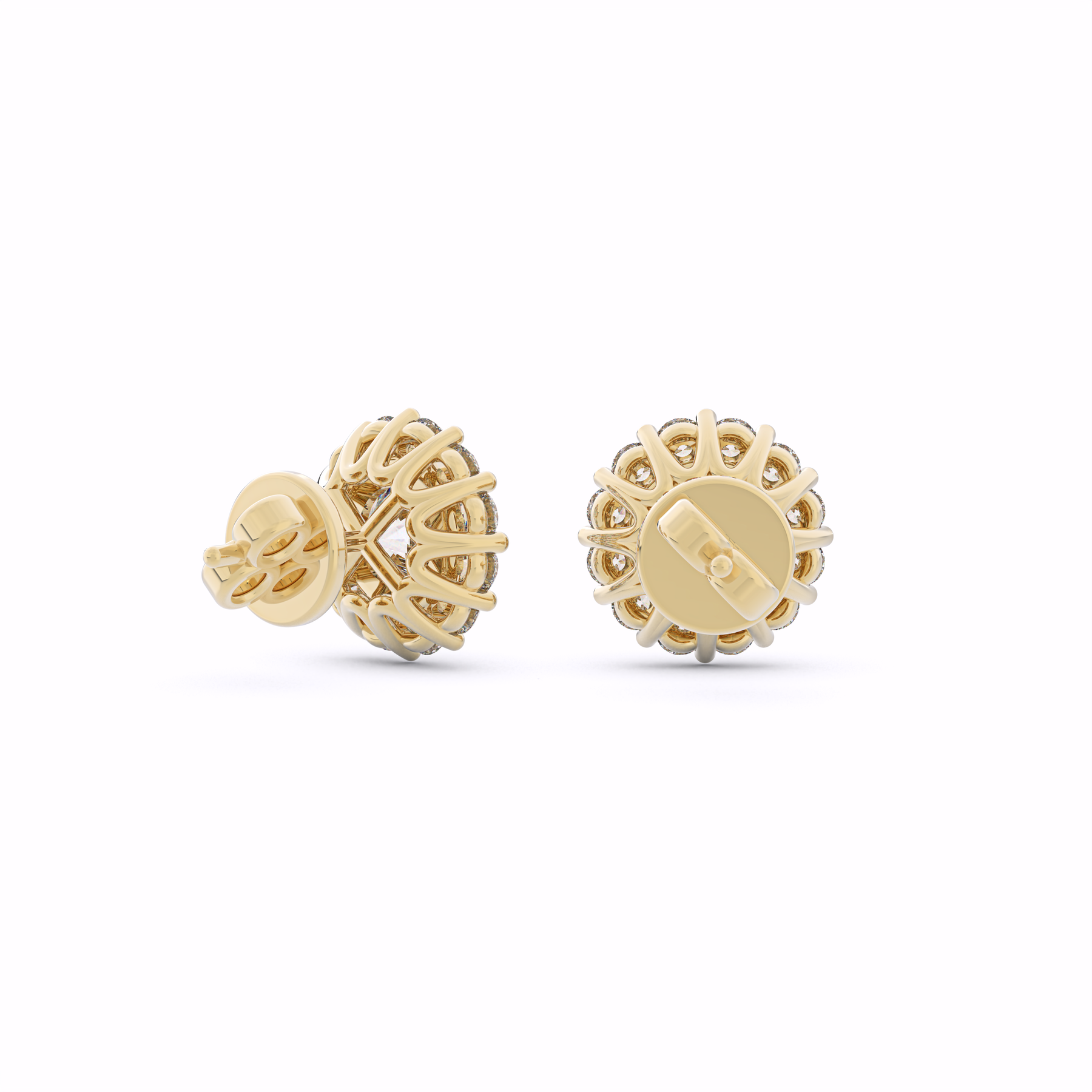 AURORA Halo Diamond Stud Earrings