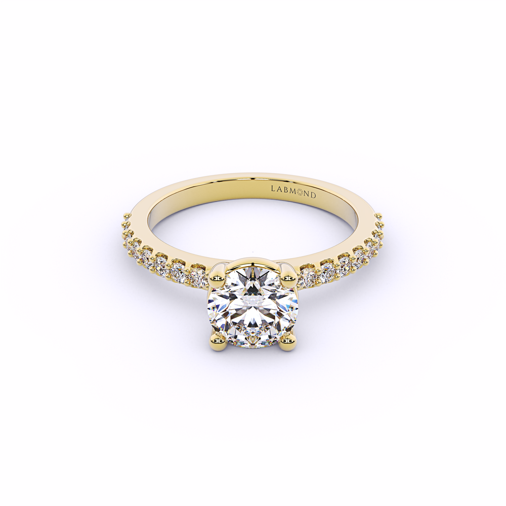 JOURNEY Classic Round Solitaire Diamond Engagement Ring#Yellow_1