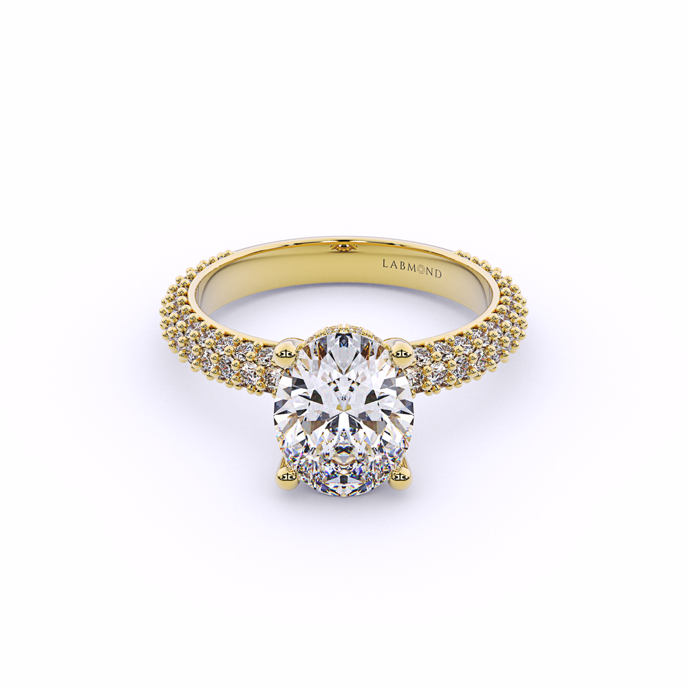 MANGUSTA Oval Solitaire Diamond Engagement Ring#Yellow_1