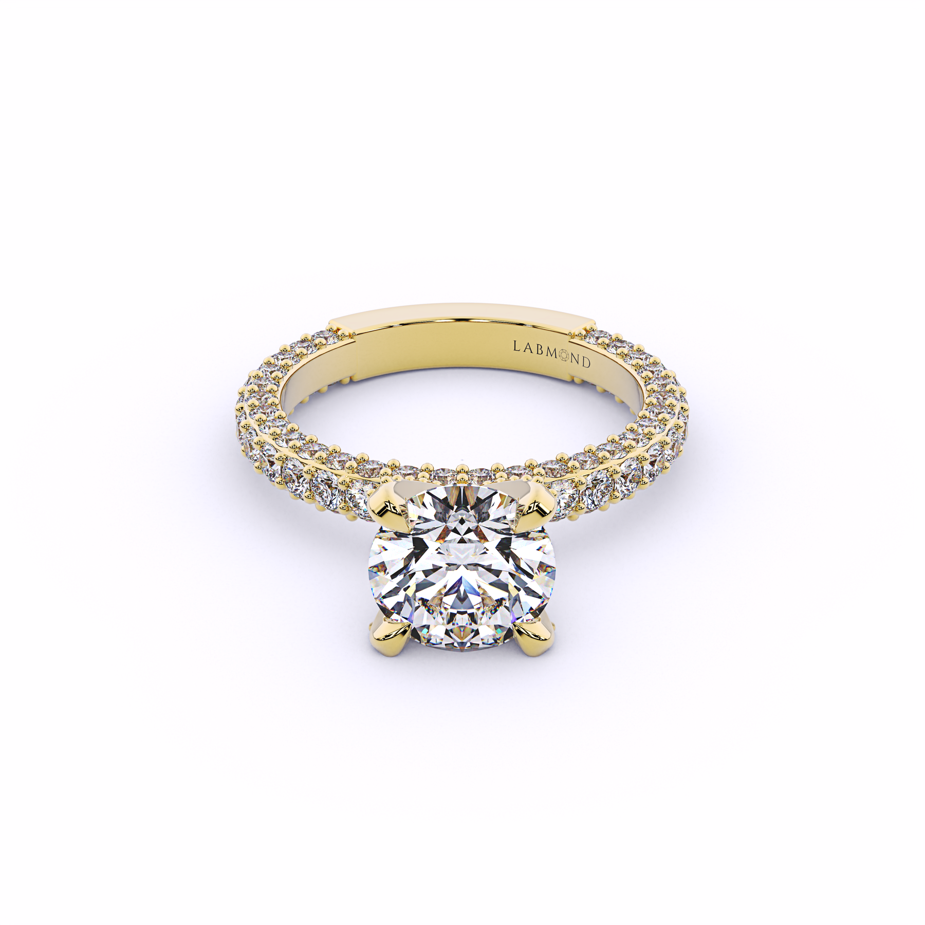 MANGUSTA Round Micro Pavé Solitaire Engagement Ring