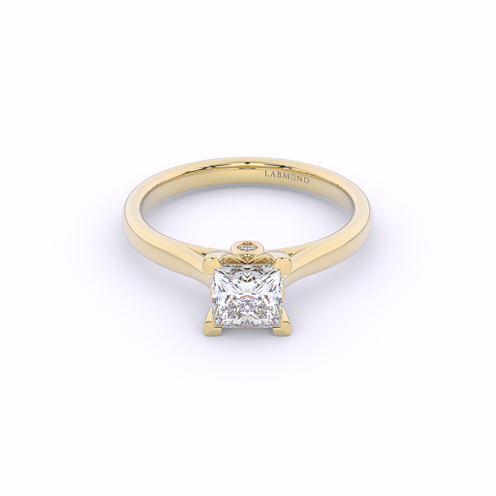 ELEMENT Princess Cut Diamond Engagement Ring#Yellow_1
