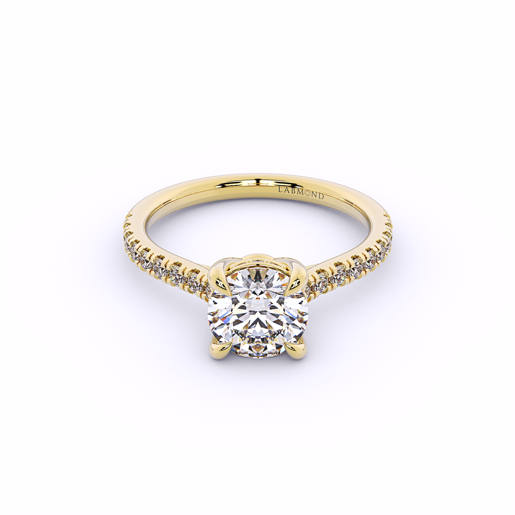 DUKE Round Cut Hidden Halo Engagement Rings
